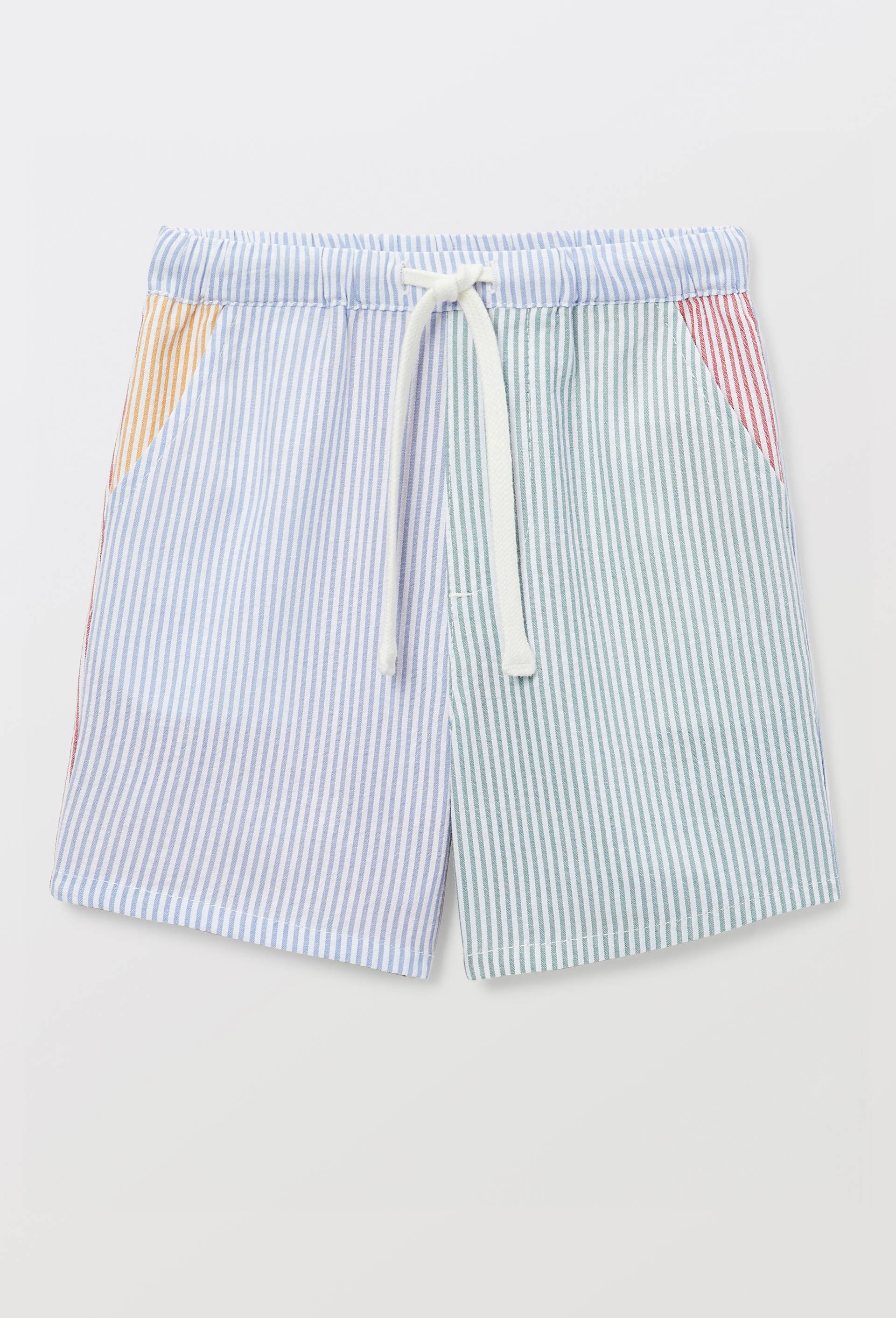 Short ray&eacute; en coton BIO GOTS, Orange fonc&eacute;, large image number 1