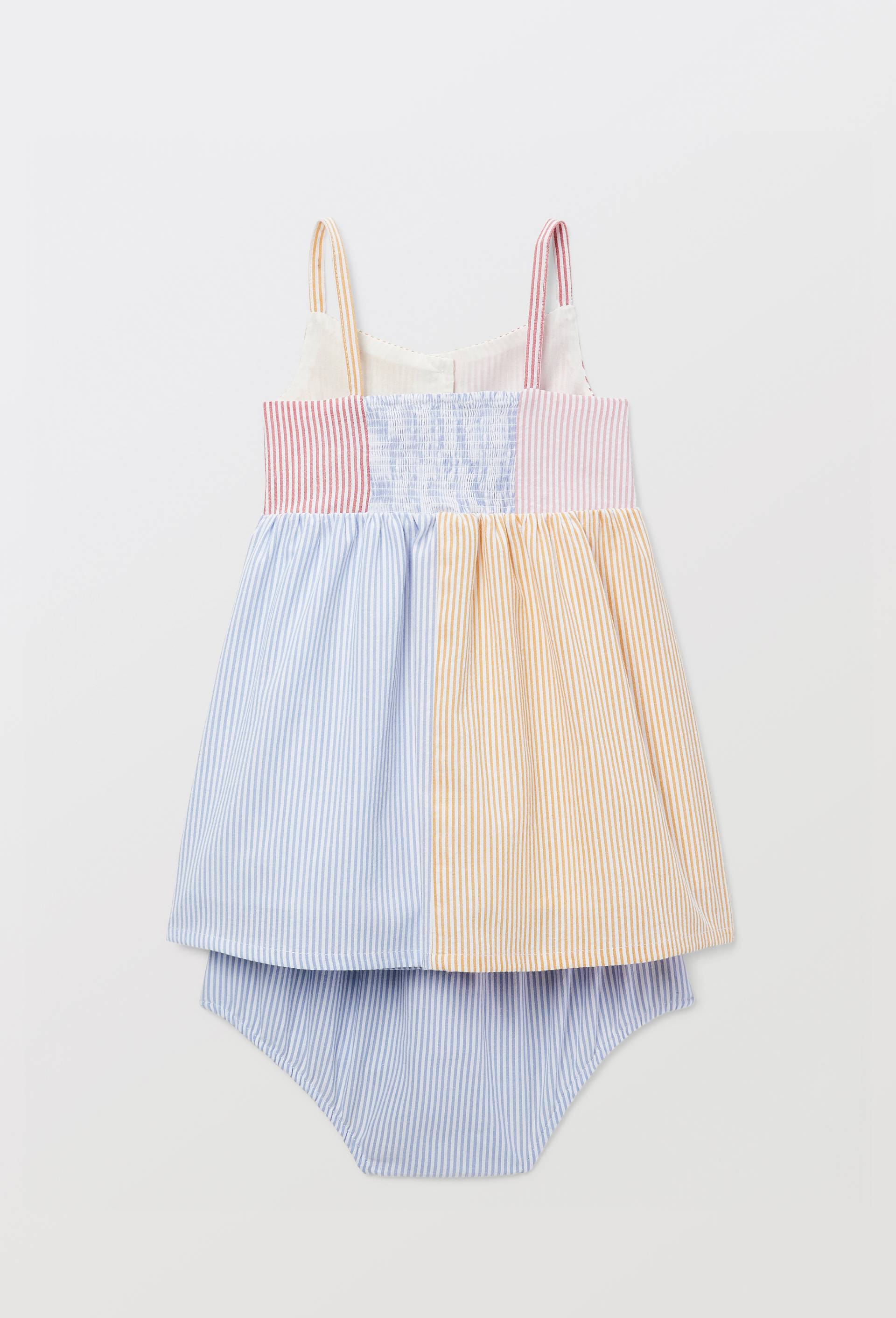 Robe avec bloomer ray&eacute;s en coton BIO GOTS, Orange fonc&eacute;, large image number 2