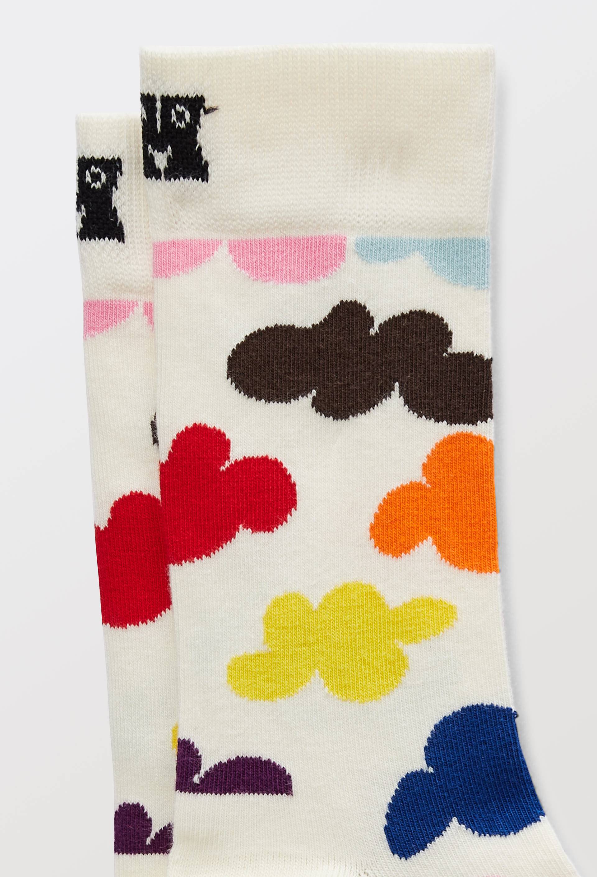 Paire de chaussettes fantaisie en coton HAPPY SOCKS, Ecru, large image number 1.0