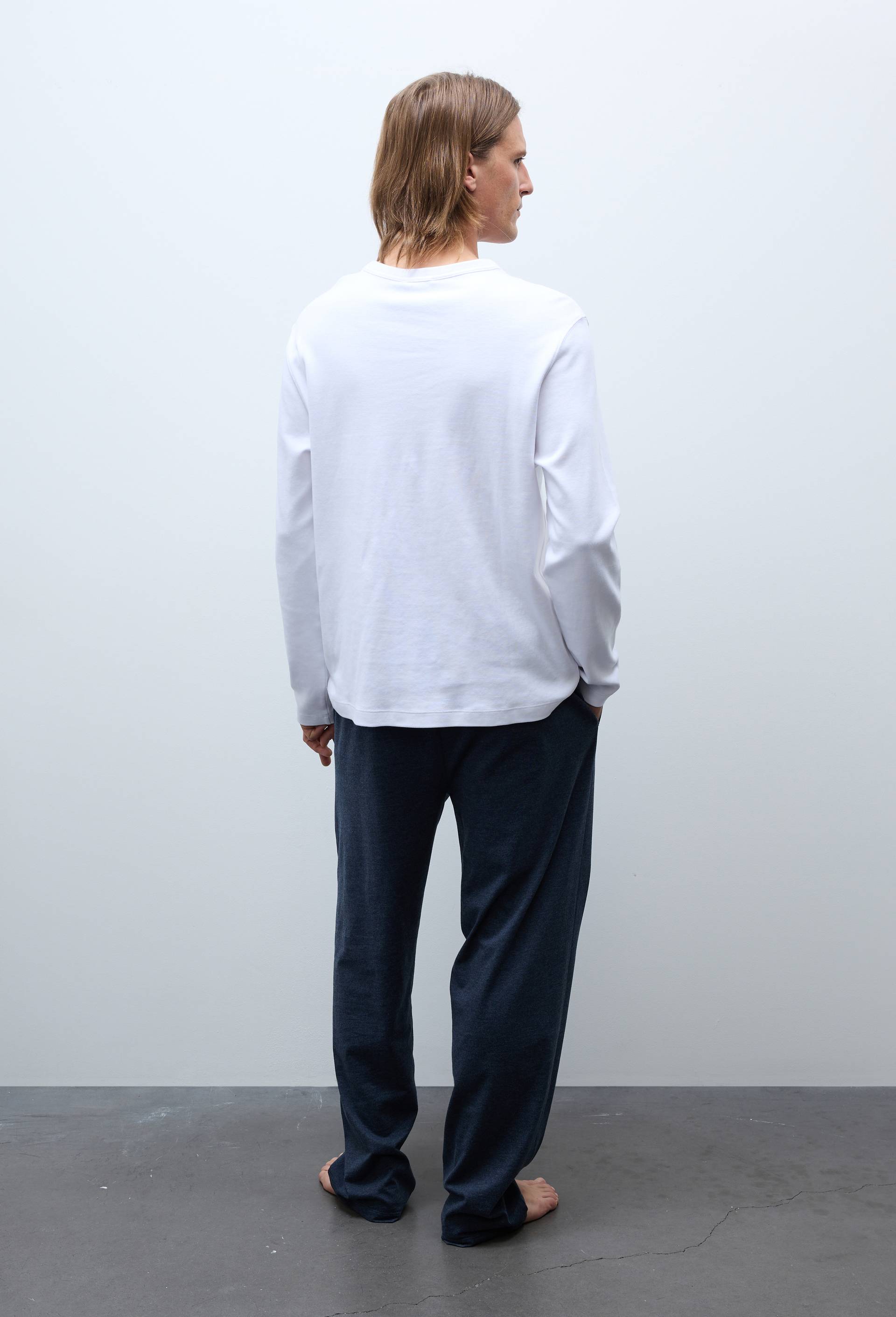 Pantalon de pyjama en coton, Bleu fonc&eacute;, large image number 1