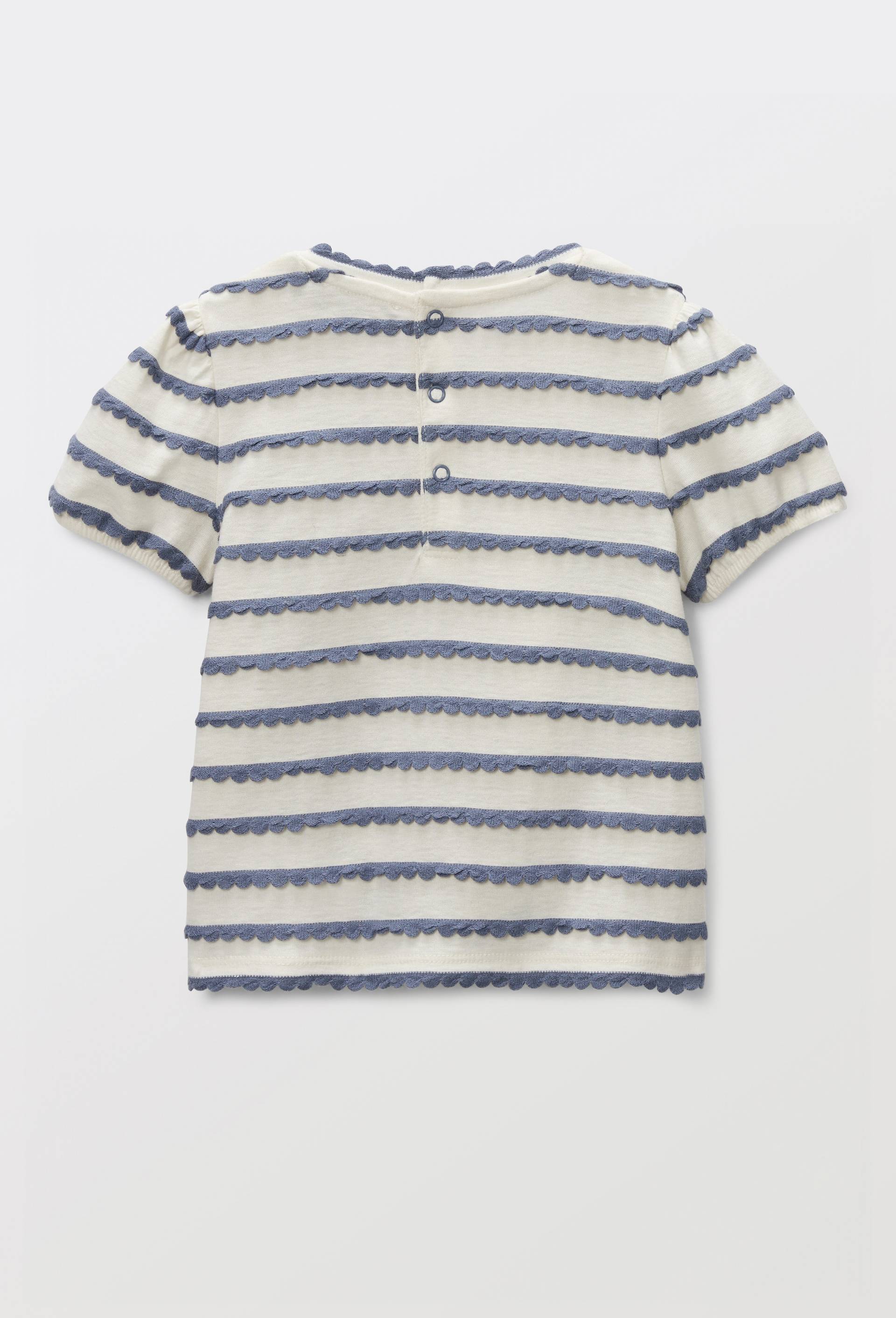 T-shirt manches courtes fantaisie en coton BIO GOTS, Bleu fonc&eacute;, large image number 2