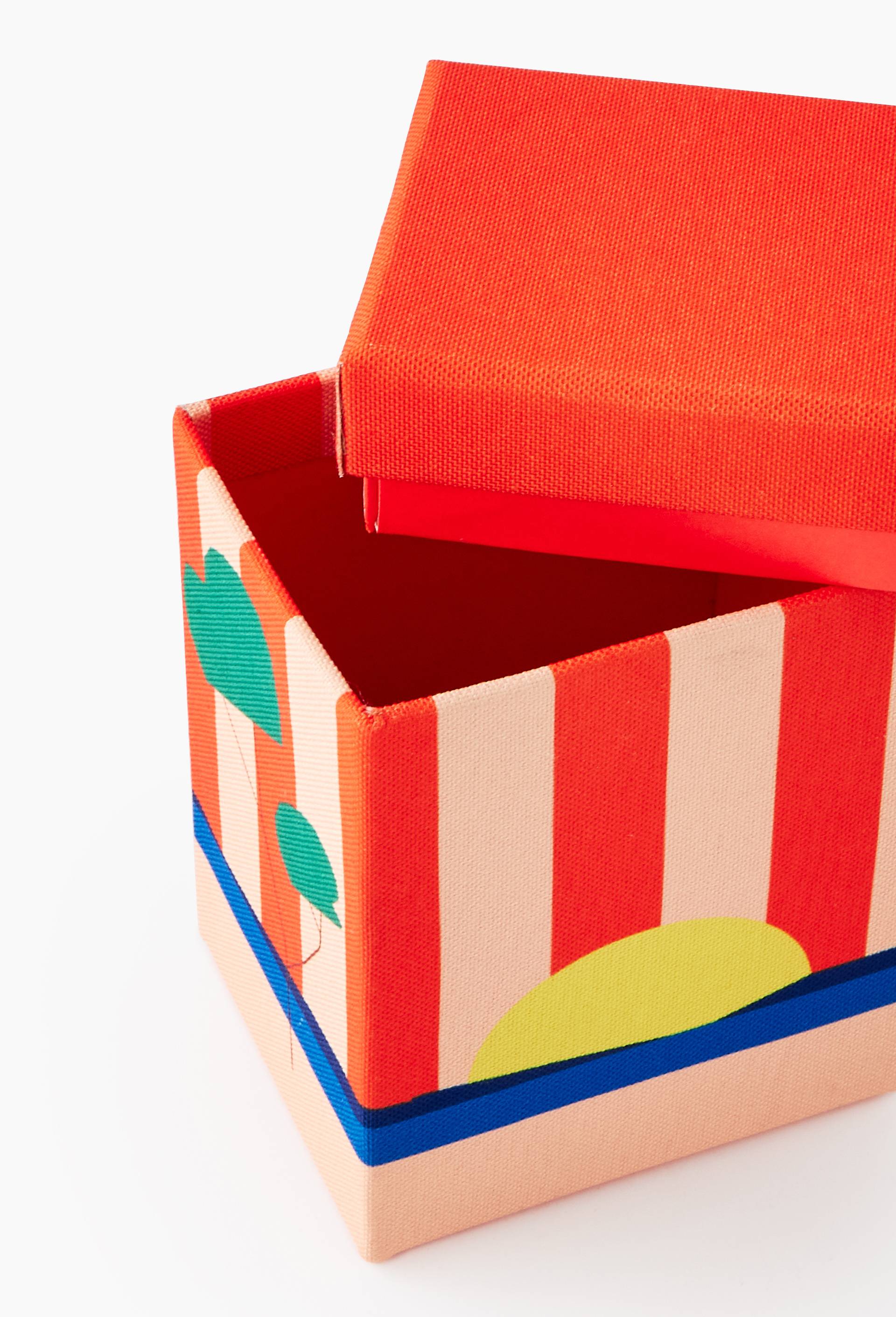 Bo&icirc;te imprim&eacute;e coucher de soleil, 10x15x8cm, en papier - BEN ARPEA x MONOPRIX, Rouge, large image number 1