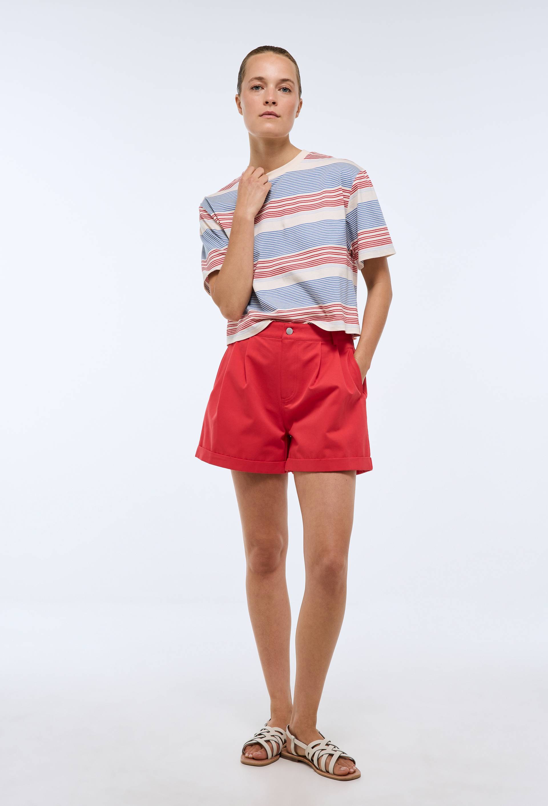 Short en coton, Rouge, large image number 0.0