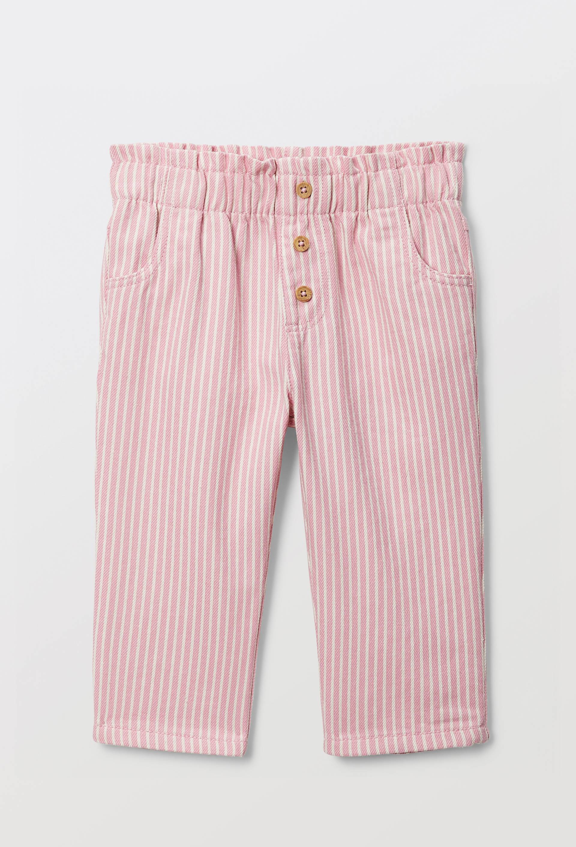 Pantalon taille &eacute;lastique en coton, Rose, large image number 1.0