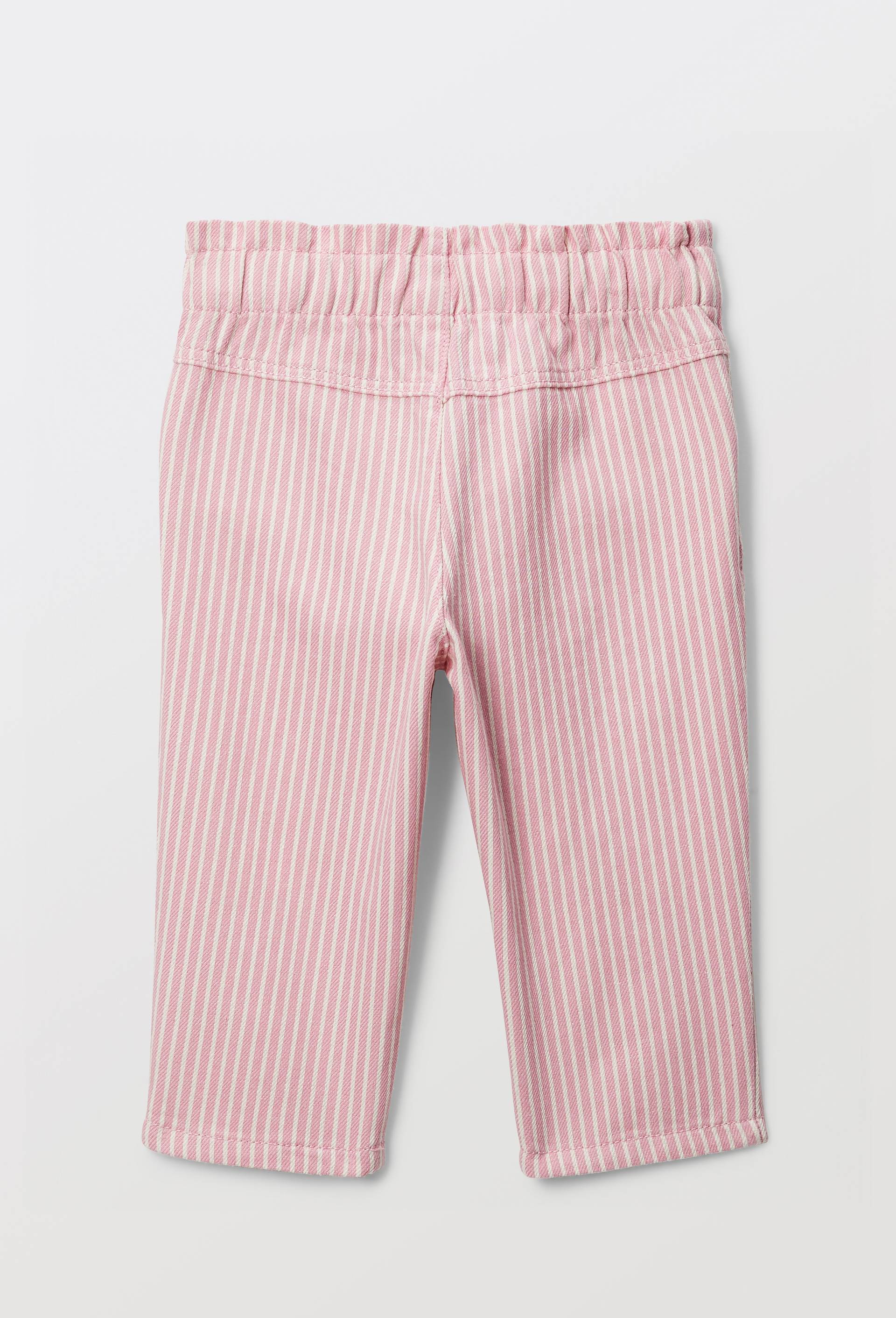 Pantalon taille &eacute;lastique en coton, Rose, large image number 2