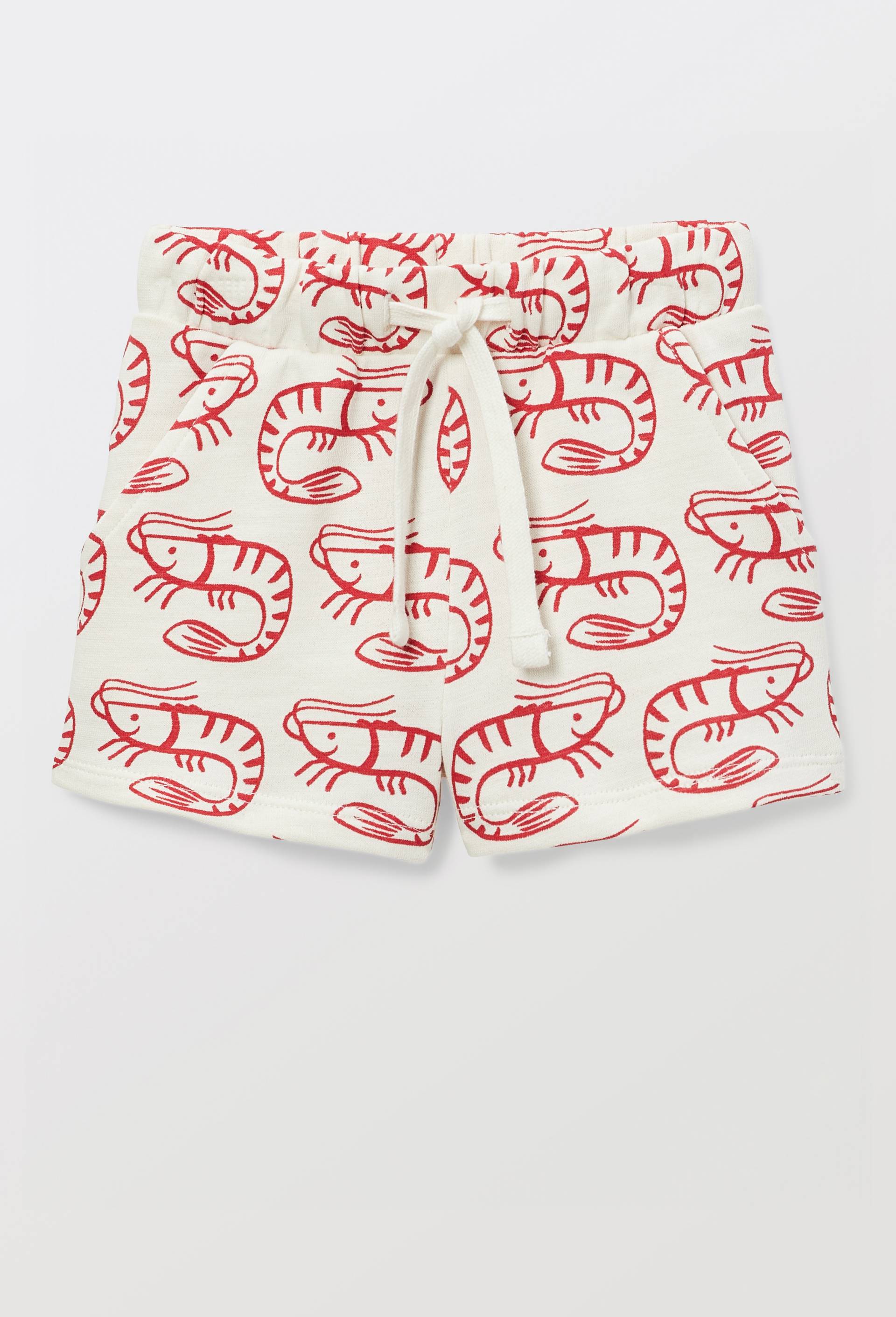 Short imprim&eacute; en molleton en coton BIO GOTS, Orange fonc&eacute;, large image number 1.0