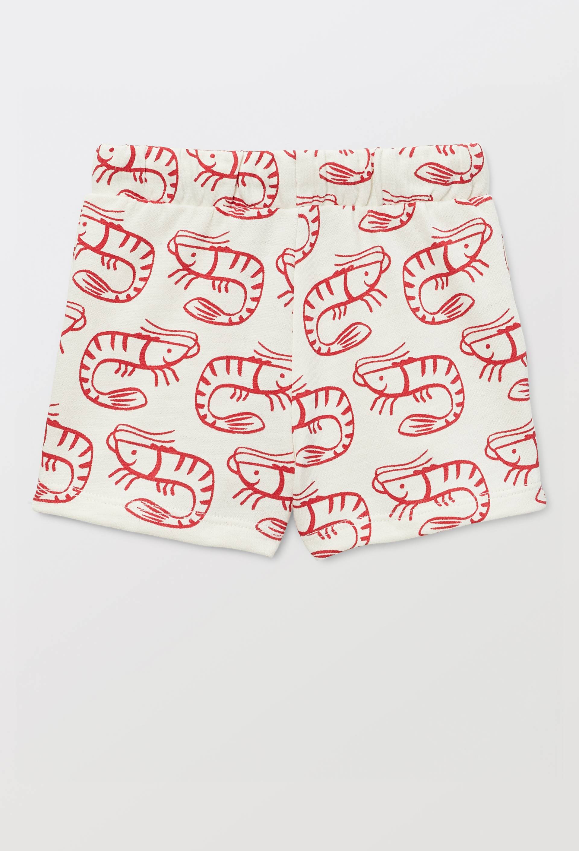 Short imprim&eacute; en molleton en coton BIO GOTS, Orange fonc&eacute;, large image number 2