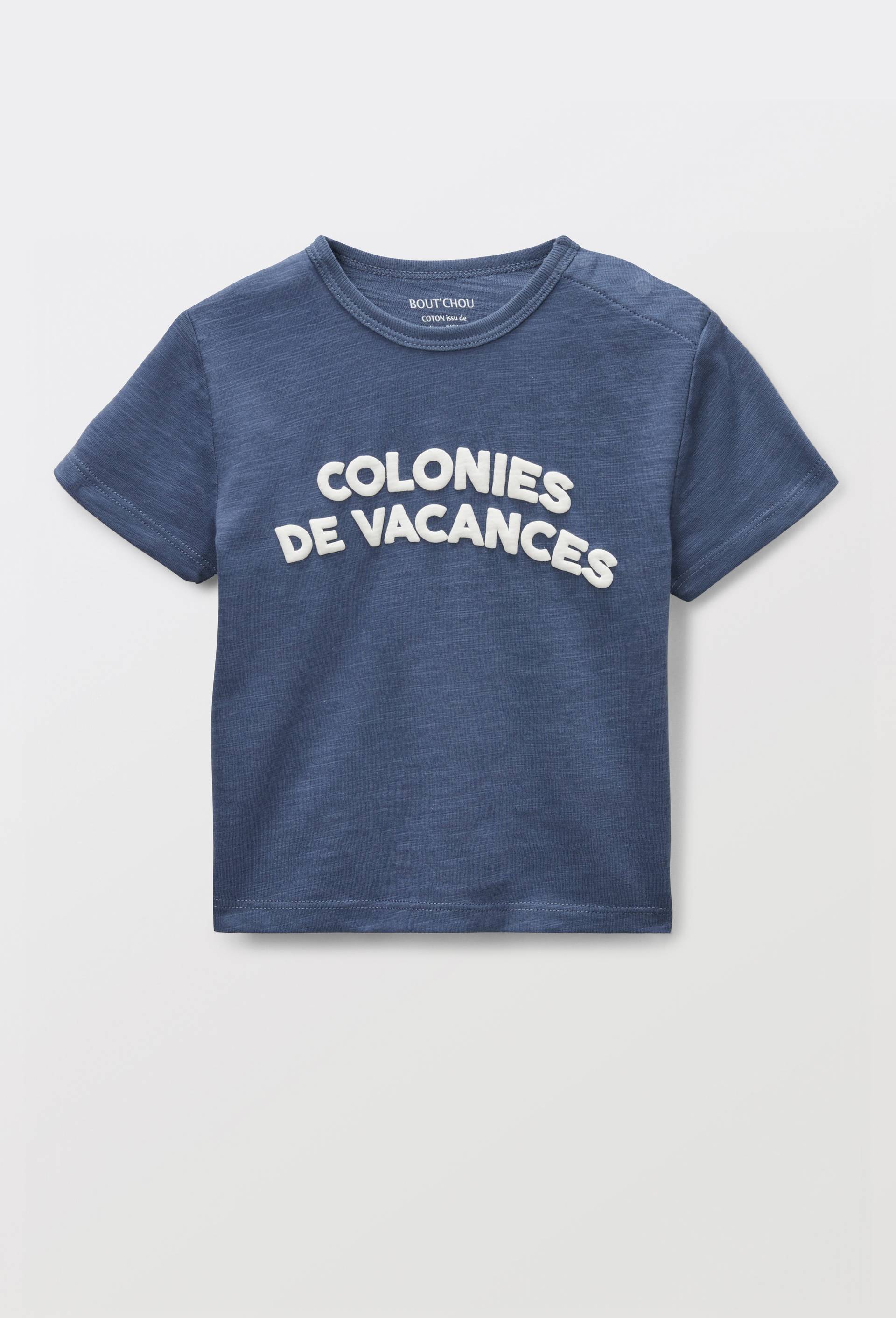 T-shirt manches courtes imprim&eacute; en coton BIO GOTS, Bleu fonc&eacute;, large image number 0.0
