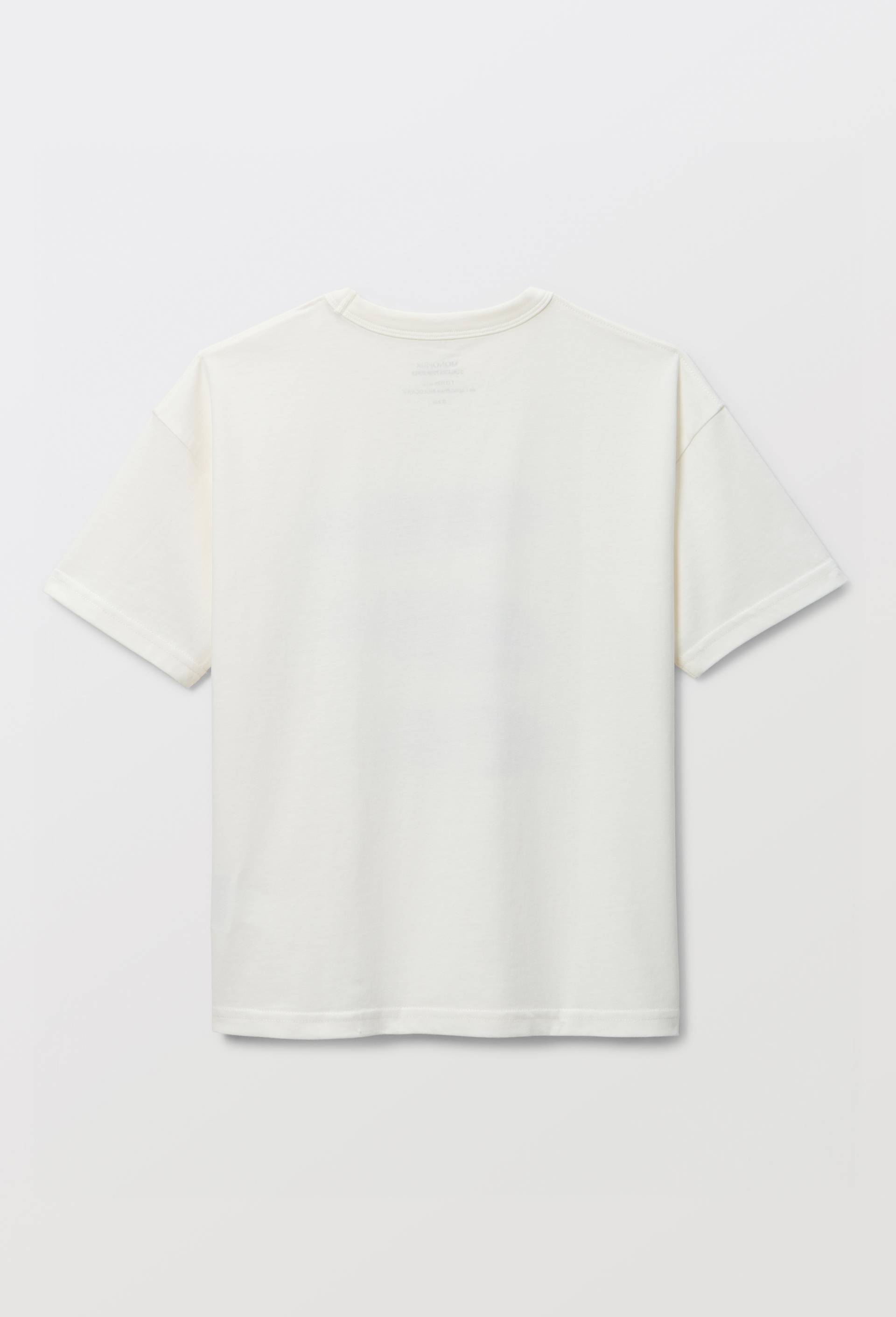 T-shirt manches courtes imprim&eacute; en coton BIO GOTS, Ecru, large image number 2.0
