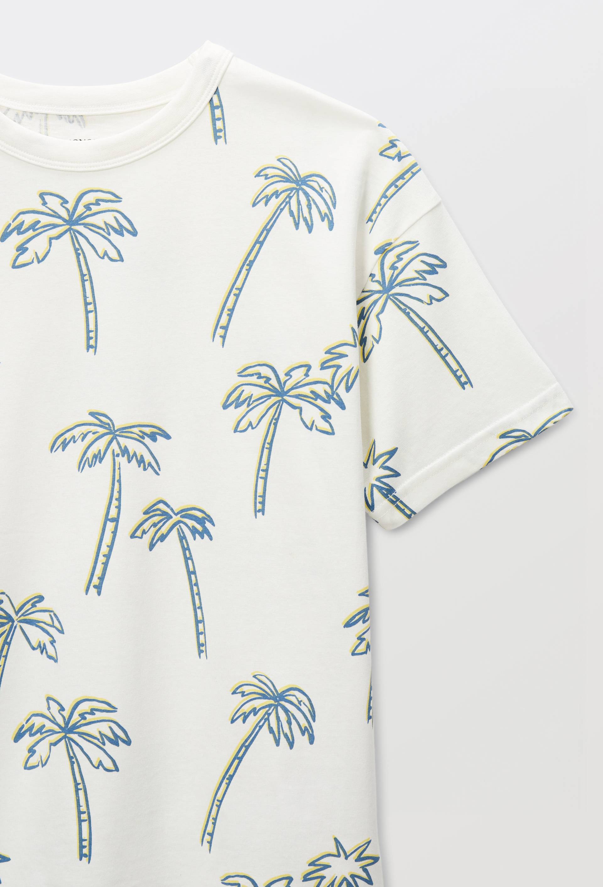 T-shirt manches courtes imprim&eacute; en coton BIO GOTS, Ecru, large image number 3.0