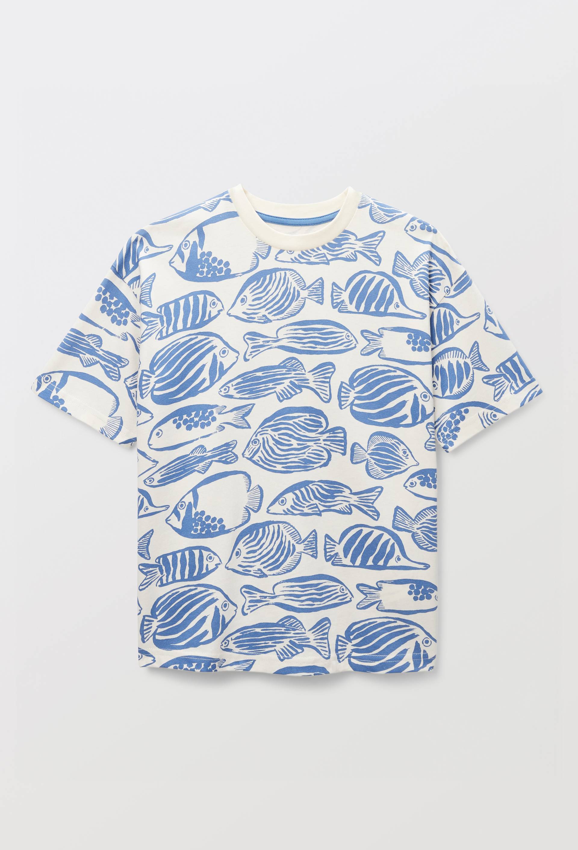 T-shirt manches courtes imprim&eacute; en coton BIO GOTS, Beige clair, large image number 1.0