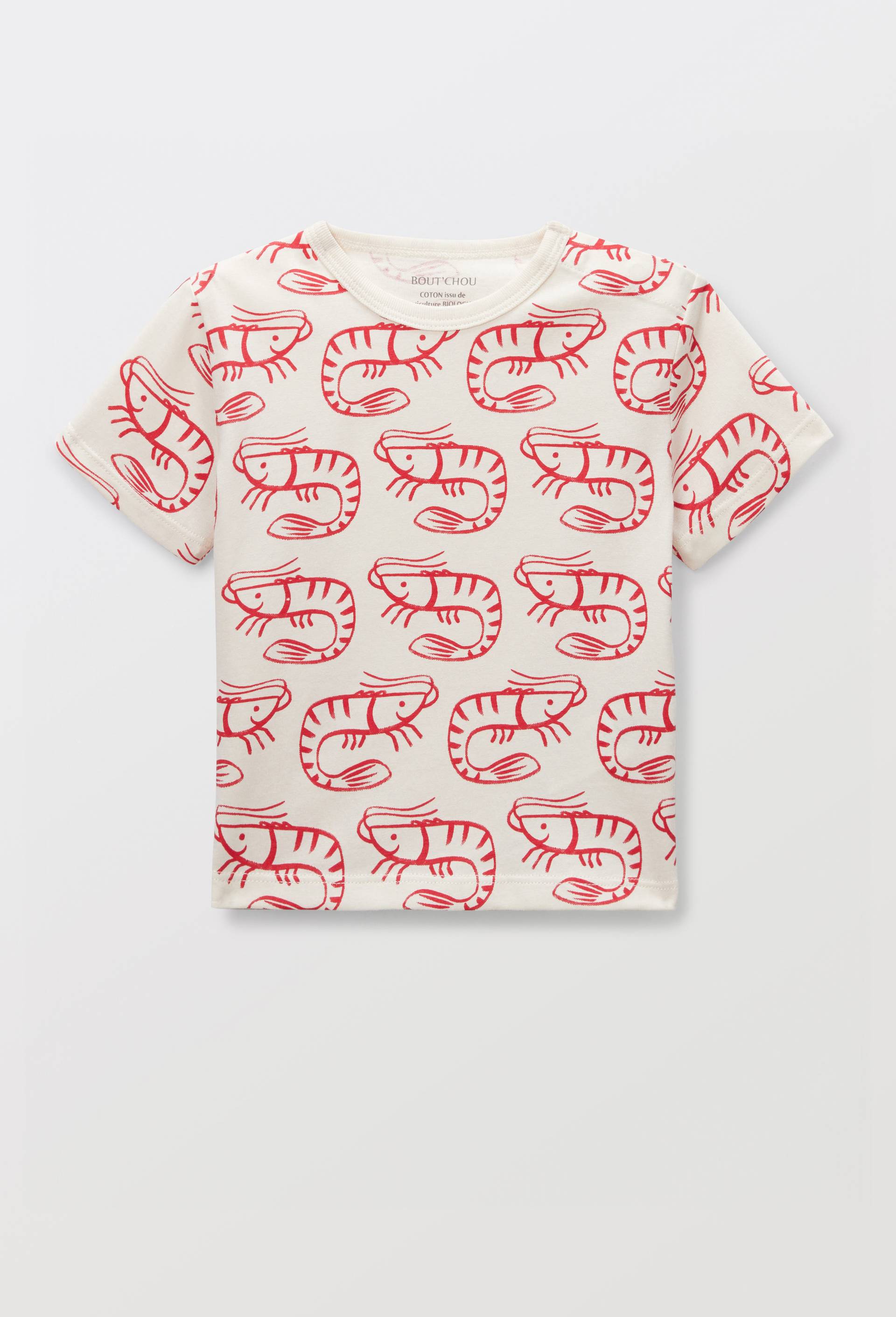 T-shirt manches courtes imprim&eacute; en coton BIO GOTS, Orange fonc&eacute;, large image number 0.0