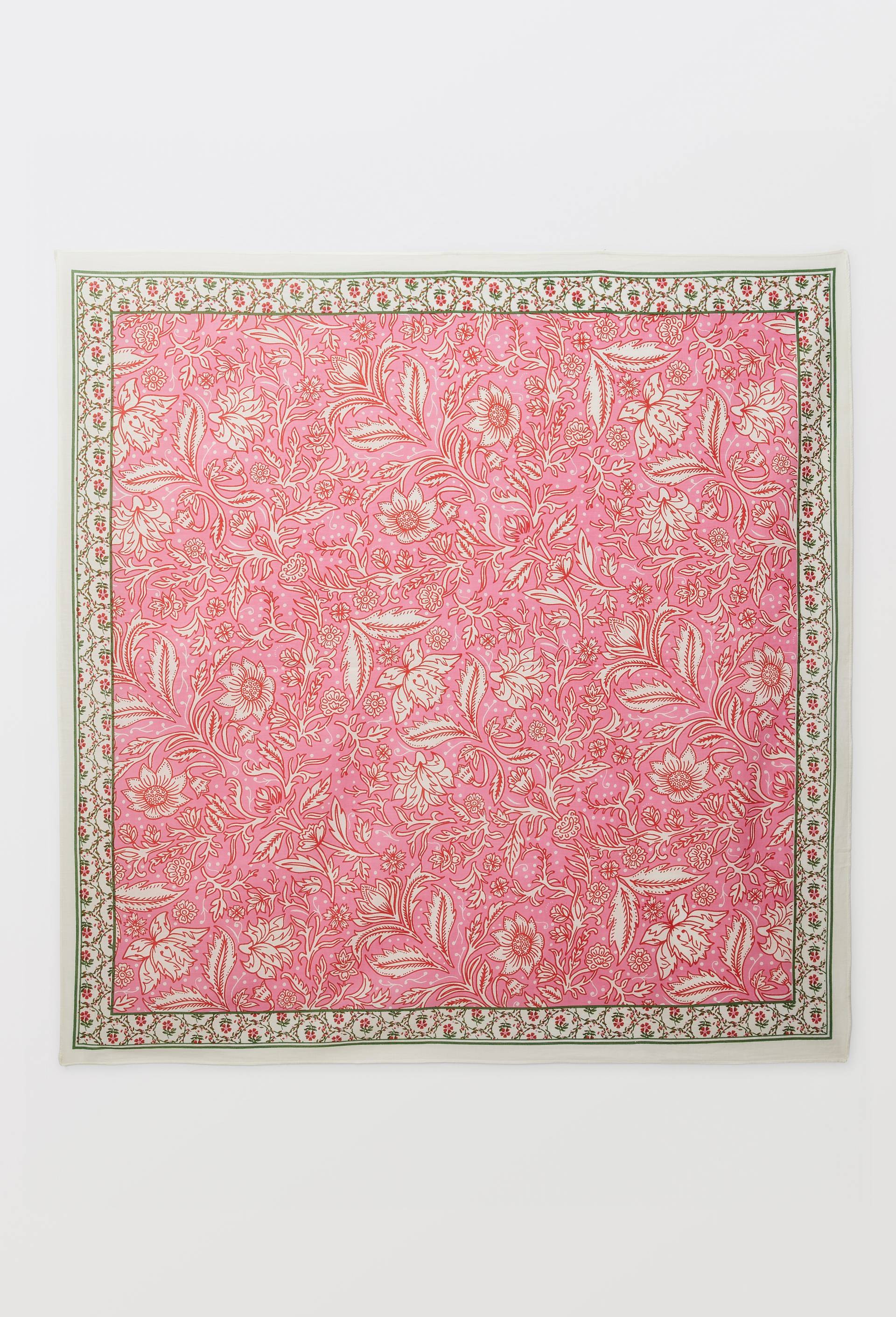 Foulard imprim&eacute; en coton BIO GOTS, Rose, large image number 0