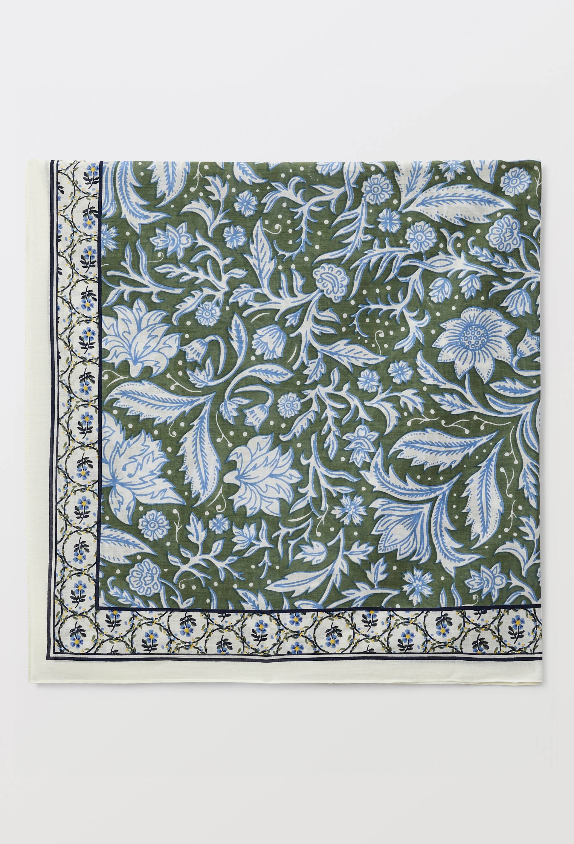 Foulard imprim&eacute; en coton BIO GOTS, Vert, large image number 1.0