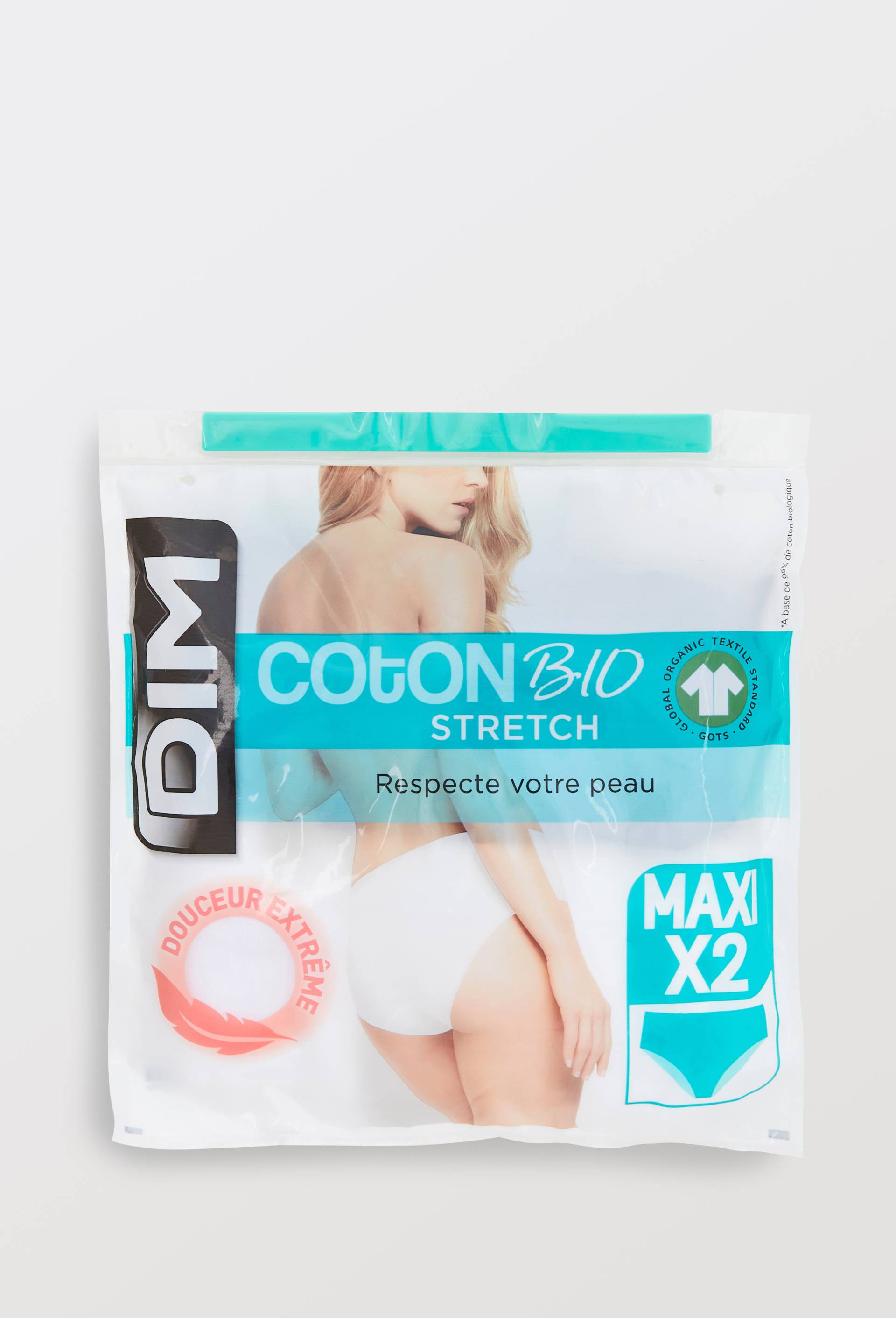 Lot de 2 culottes maxi en coton BIO STRETCH DIM, Noir, large image number 2
