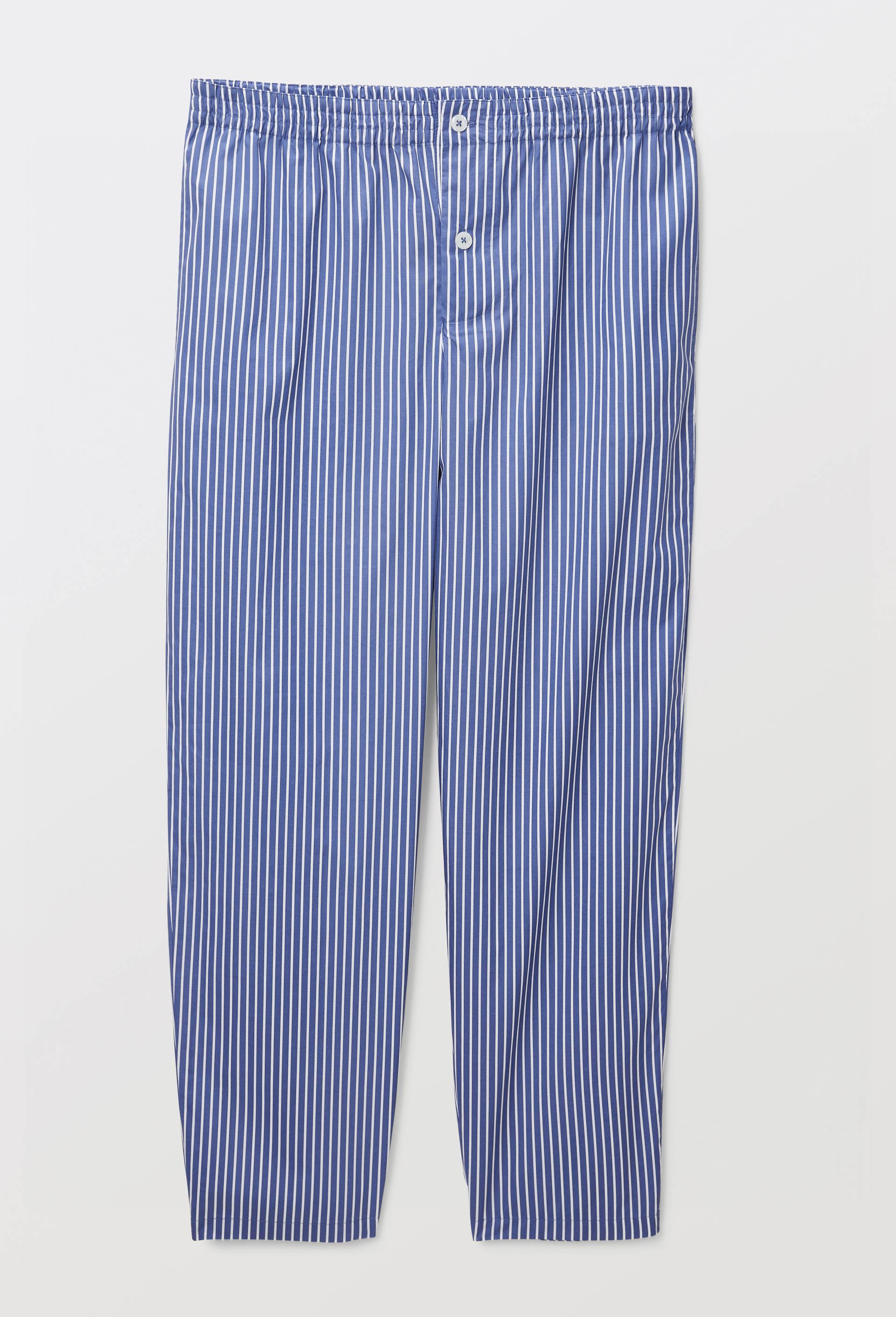 Pantalon de pyjama ray&eacute; en coton BIO GOTS, Bleu, large image number 0.0