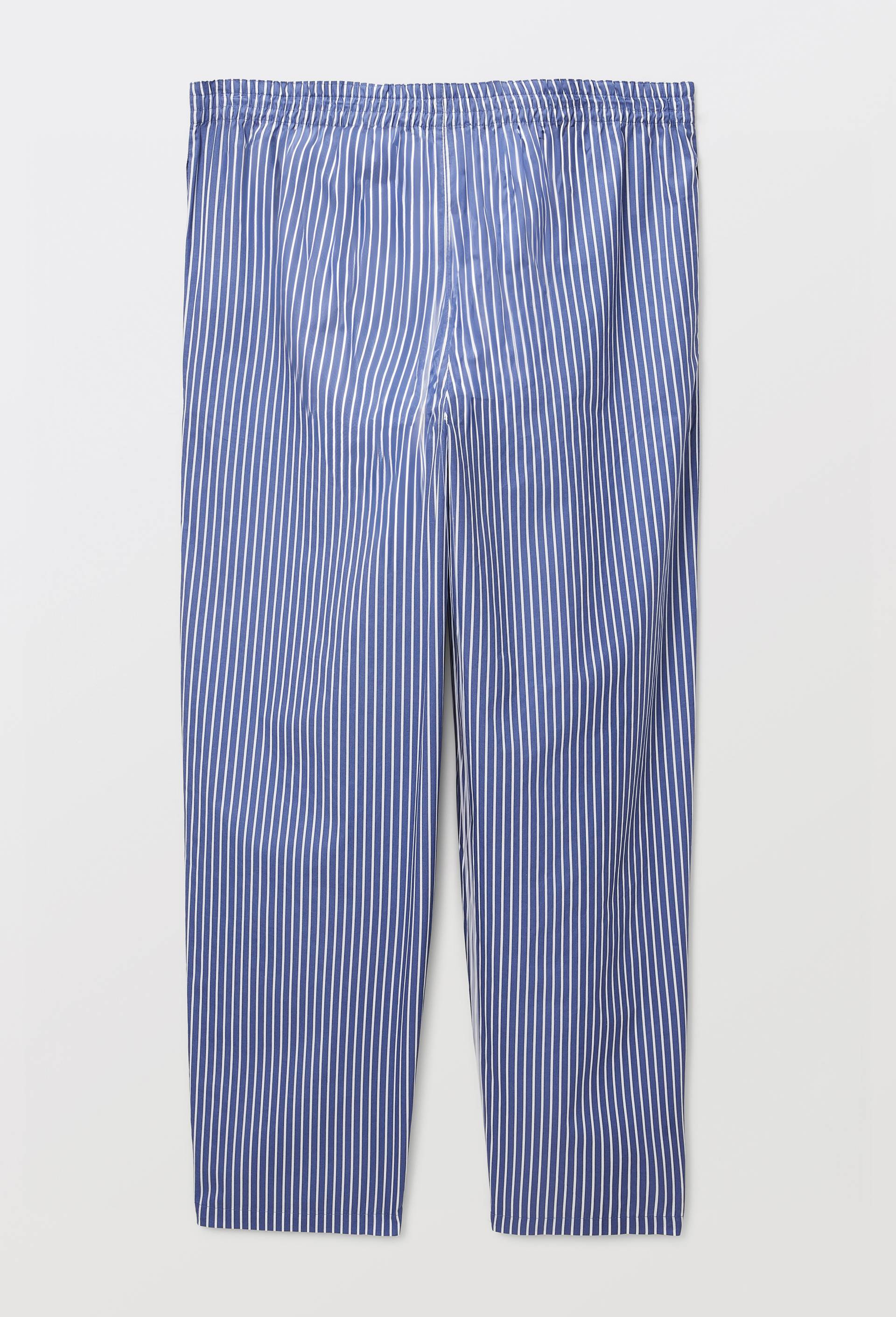 Pantalon de pyjama ray&eacute; en coton BIO GOTS, Bleu, large image number 1.0