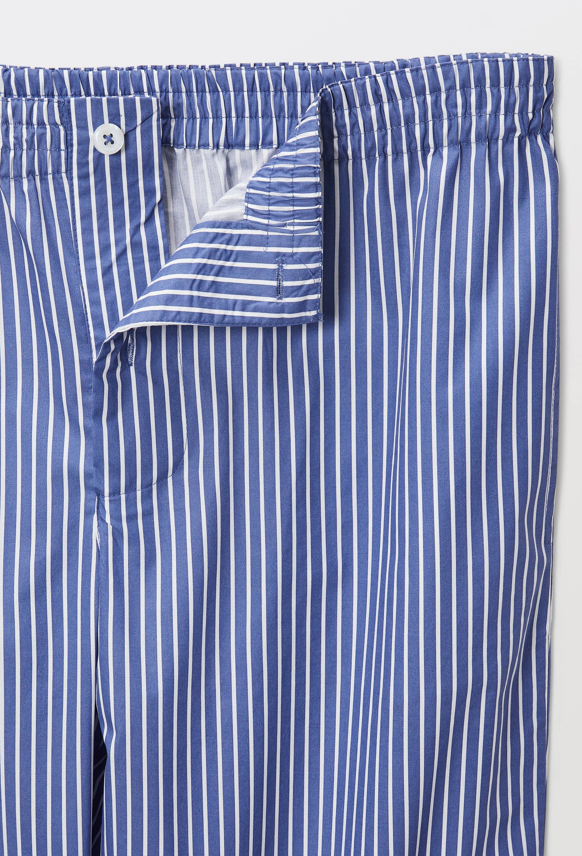 Pantalon de pyjama ray&eacute; en coton BIO GOTS, Bleu, large image number 2