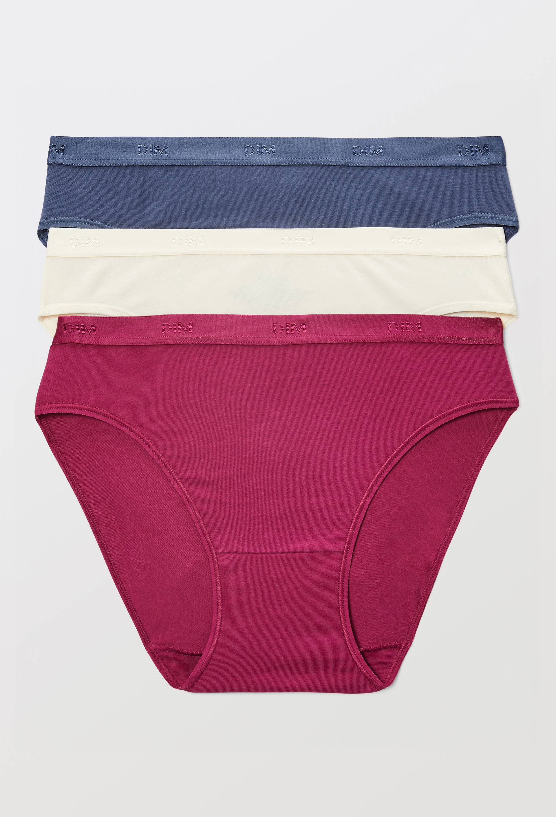 Lot de 3 slips en coton ECO DIM, Bleu fonc&eacute;, large image number 0