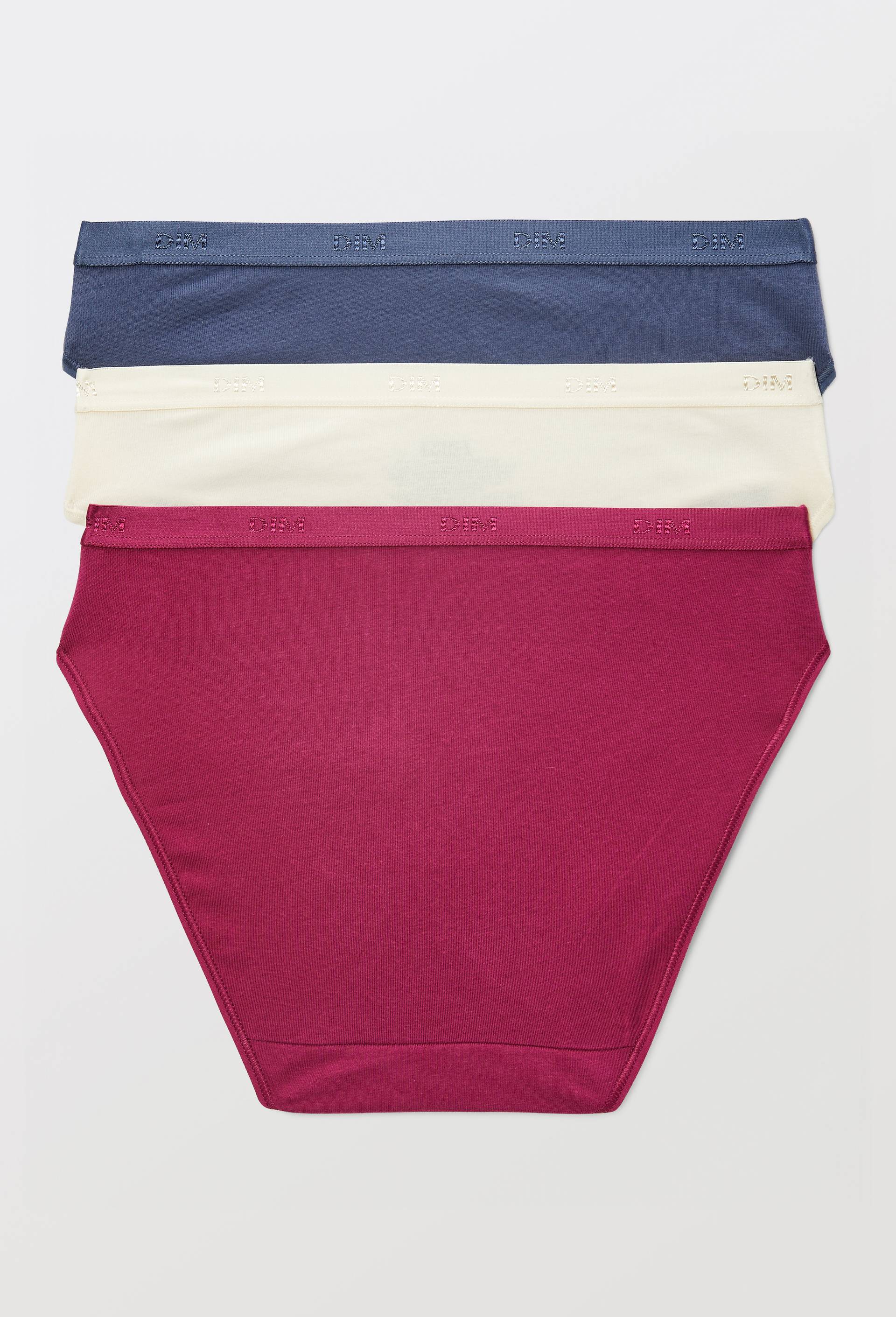 Lot de 3 slips en coton ECO DIM, Bleu fonc&eacute;, large image number 1.0