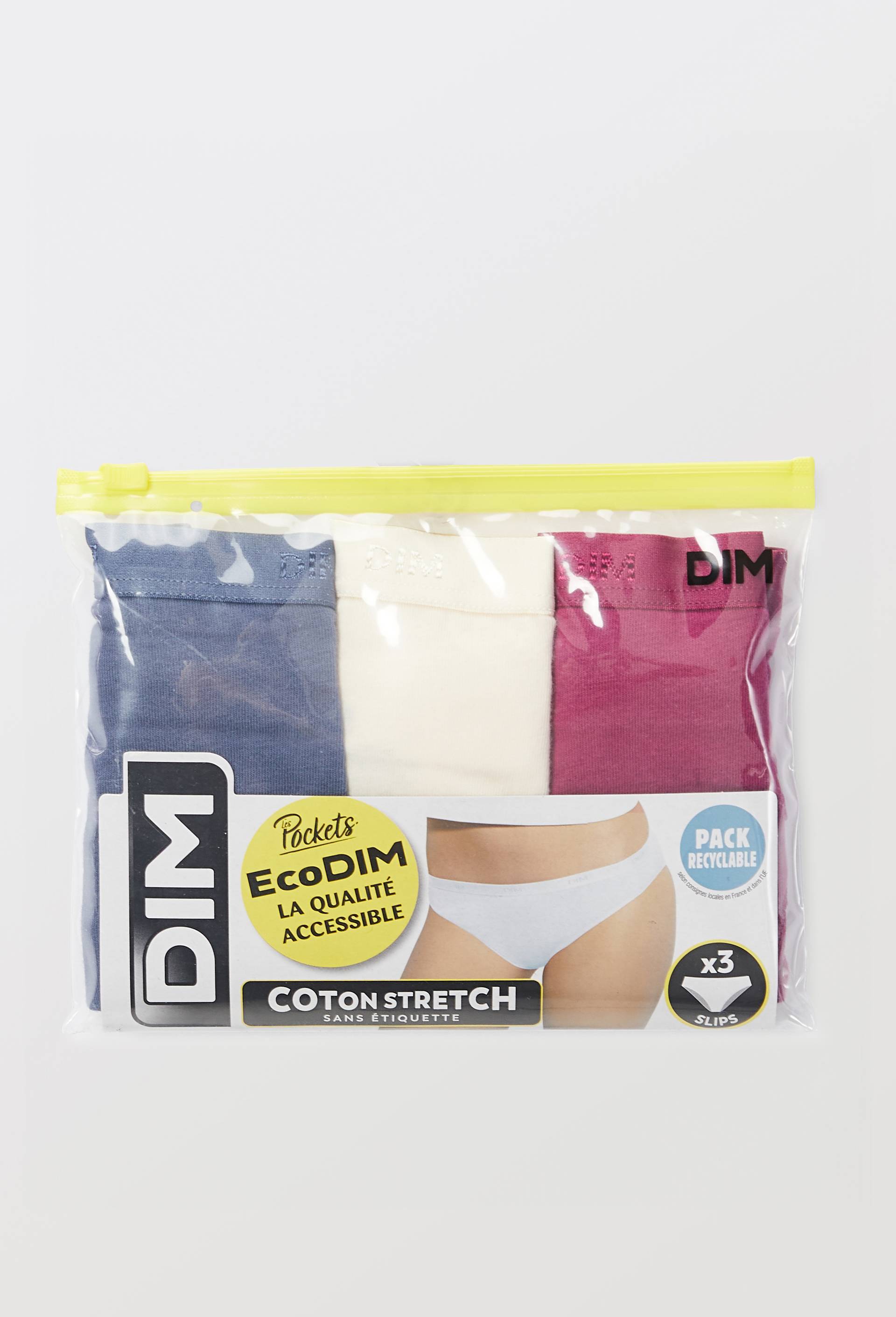Lot de 3 slips en coton ECO DIM, Bleu fonc&eacute;, large image number 2