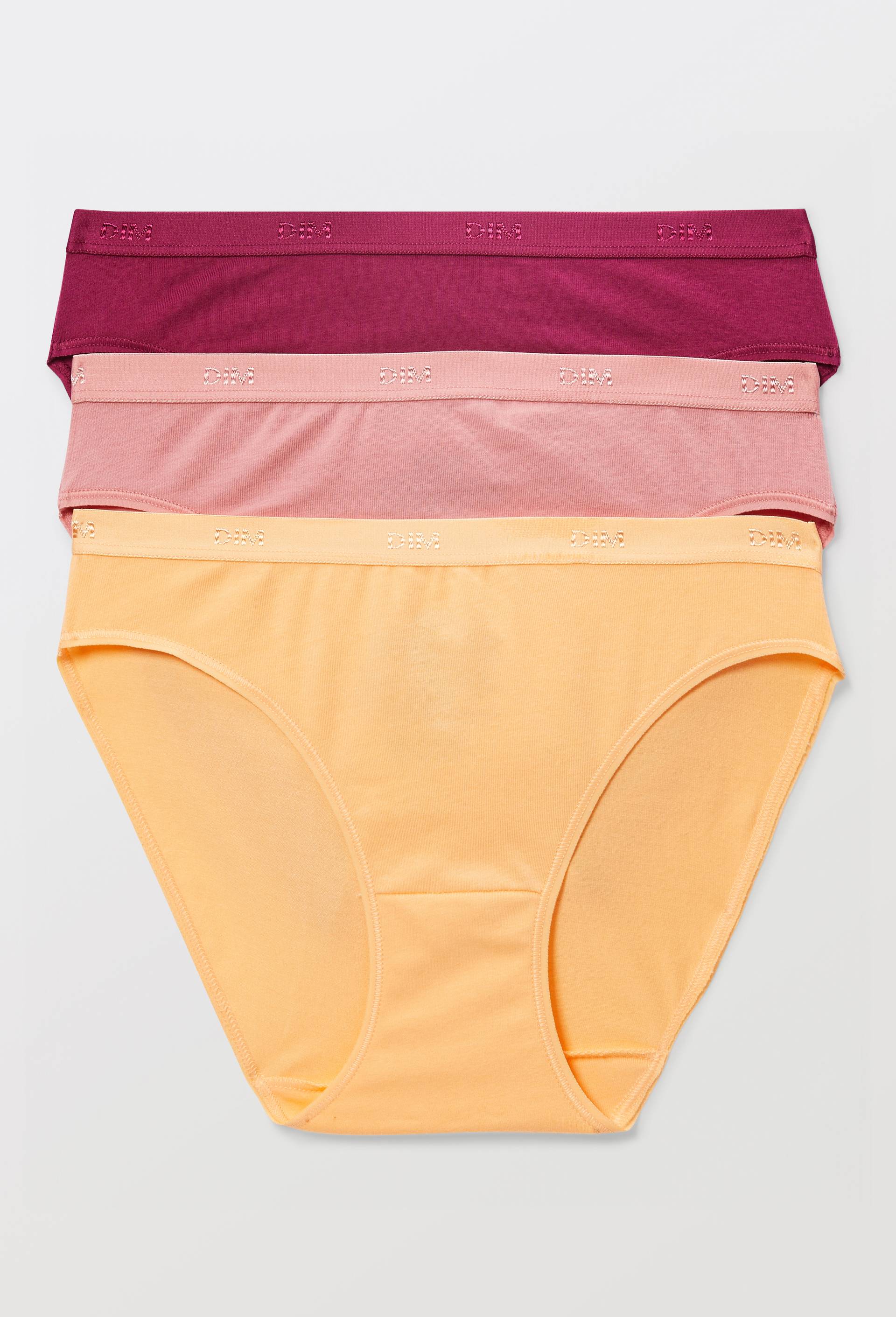 Lot de 3 slips en coton ECO DIM, Rose fonc&eacute;, large image number 0
