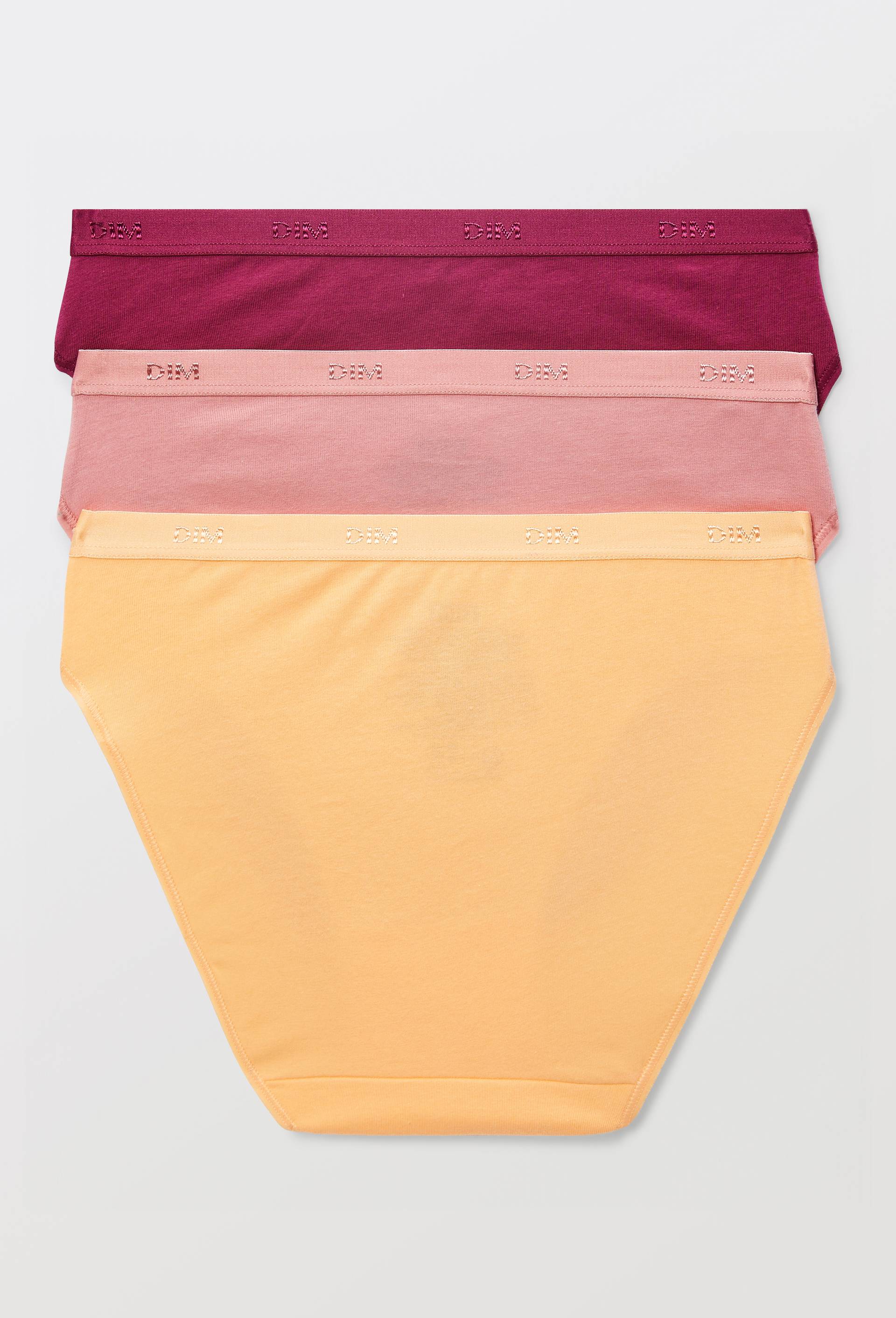 Lot de 3 slips en coton ECO DIM, Rose fonc&eacute;, large image number 1.0