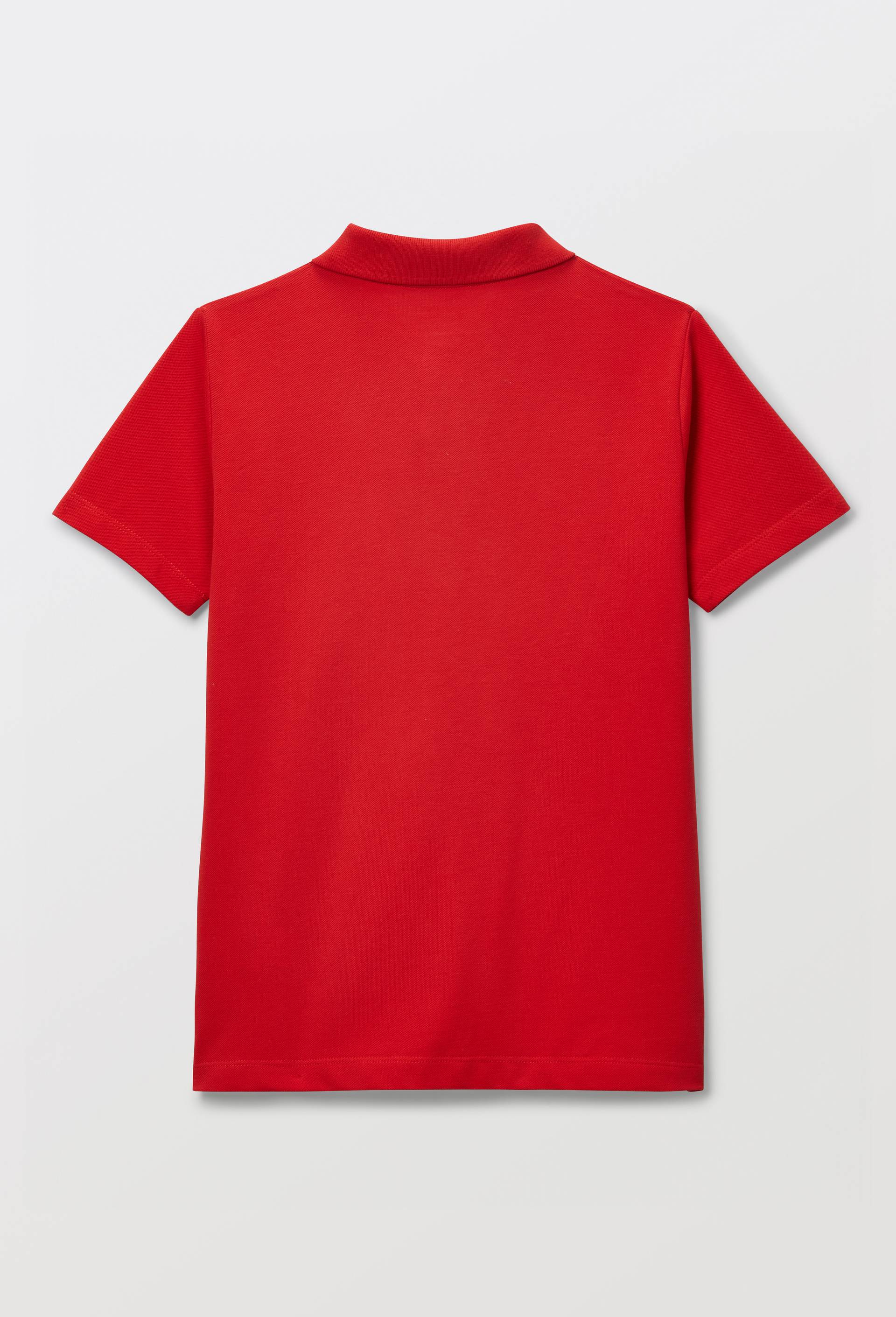 Polo manches courtes uni en coton BIO GOTS, Rouge, large image number 2.0