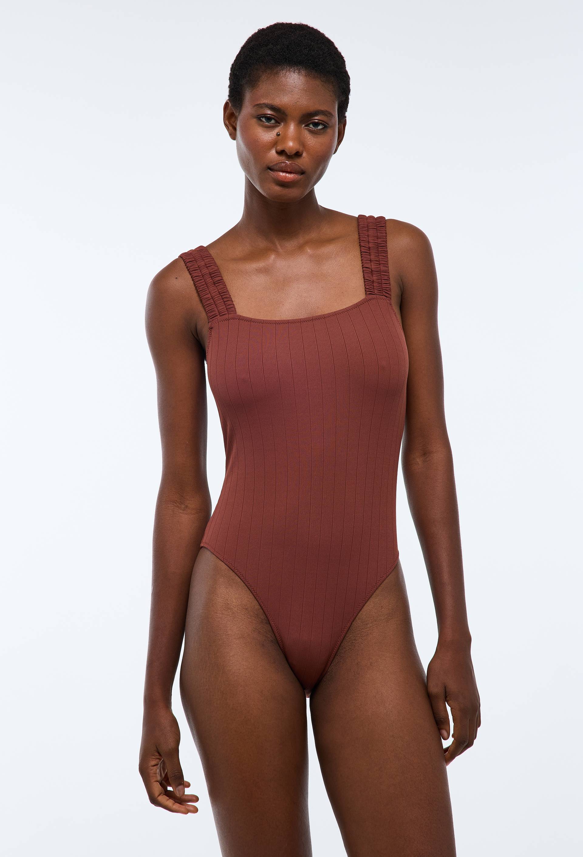 Maillot de bain 1 pi&egrave;ce GUAPA, Brun fonc&eacute;, large image number 1.0