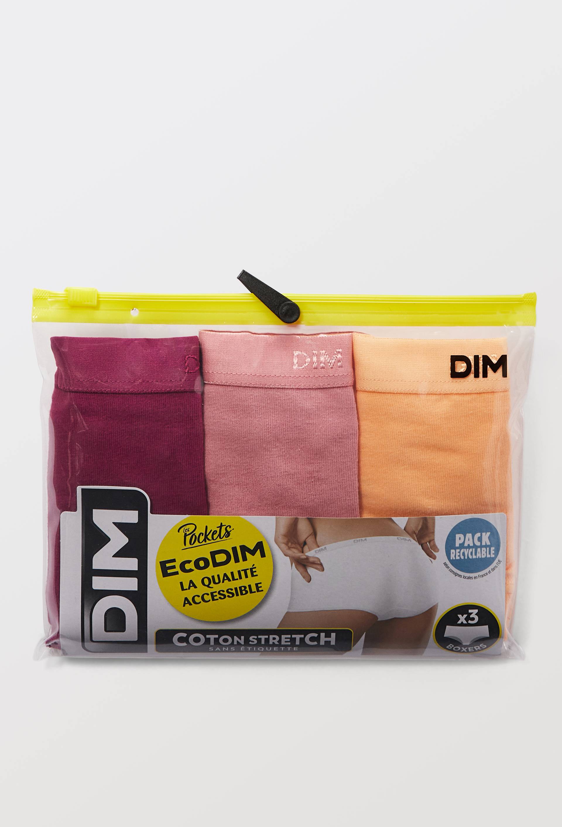 Lot de 3 boxers en coton ECO DIM, Rose fonc&eacute;, large image number 2