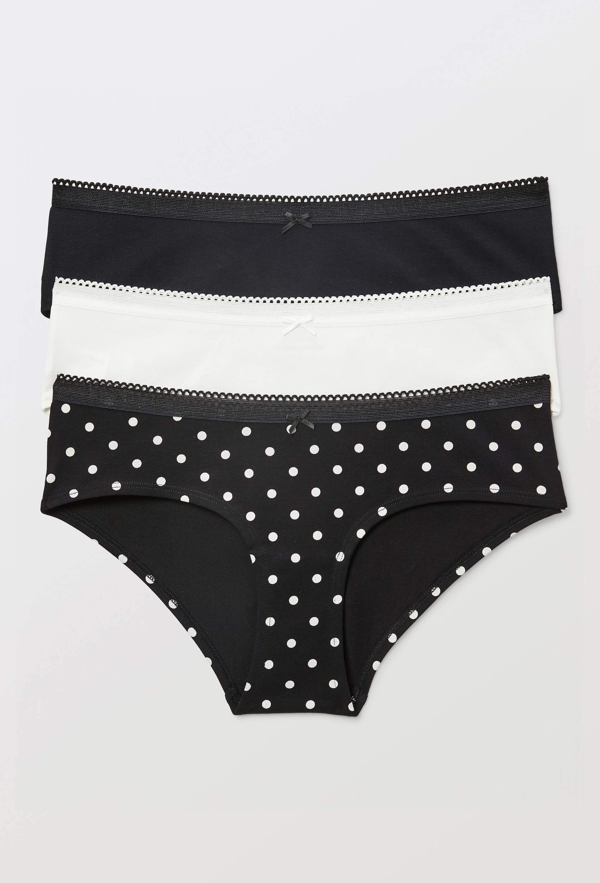 Lot de 3 shorties LEXIE en coton BIO GOTS, Noir, large image number 0.0