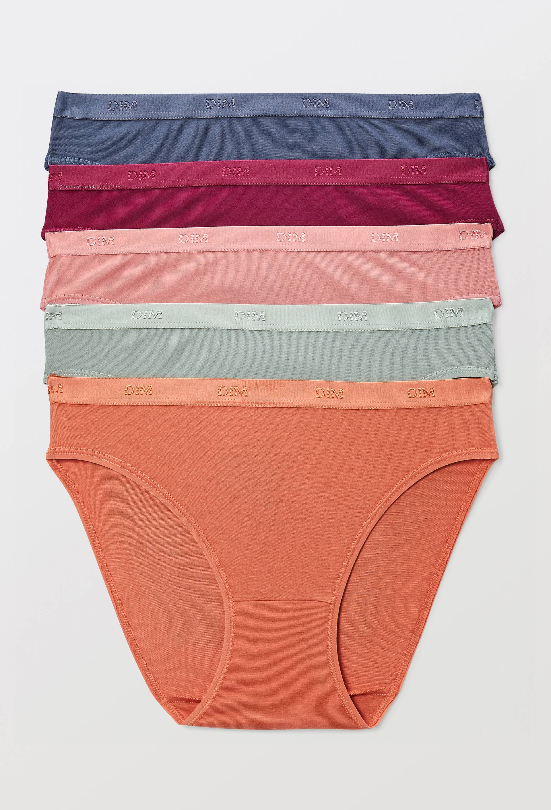 Lot de 5 culottes en coton DIM, Rose, large image number 0.0