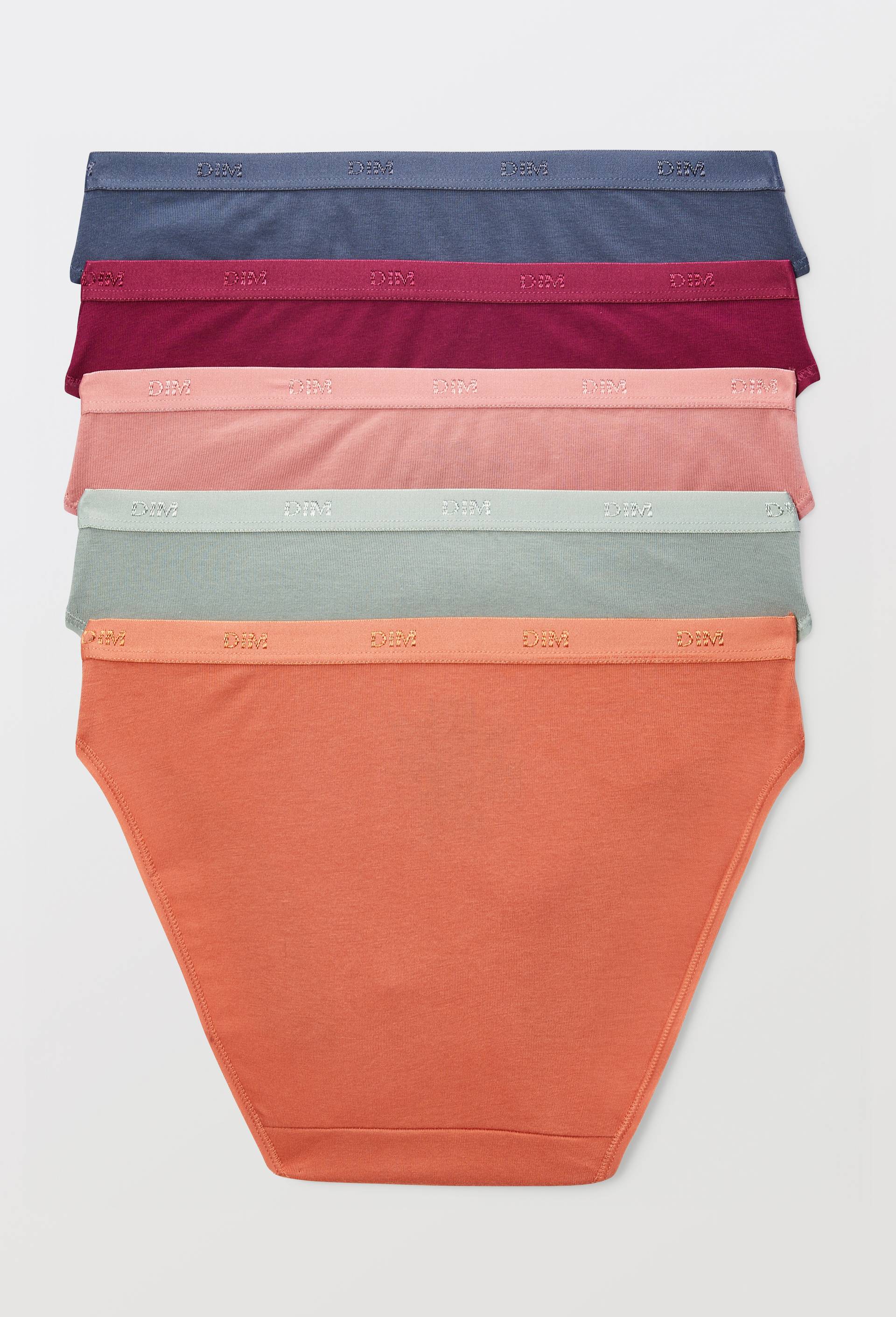 Lot de 5 culottes en coton DIM, Rose, large image number 1.0