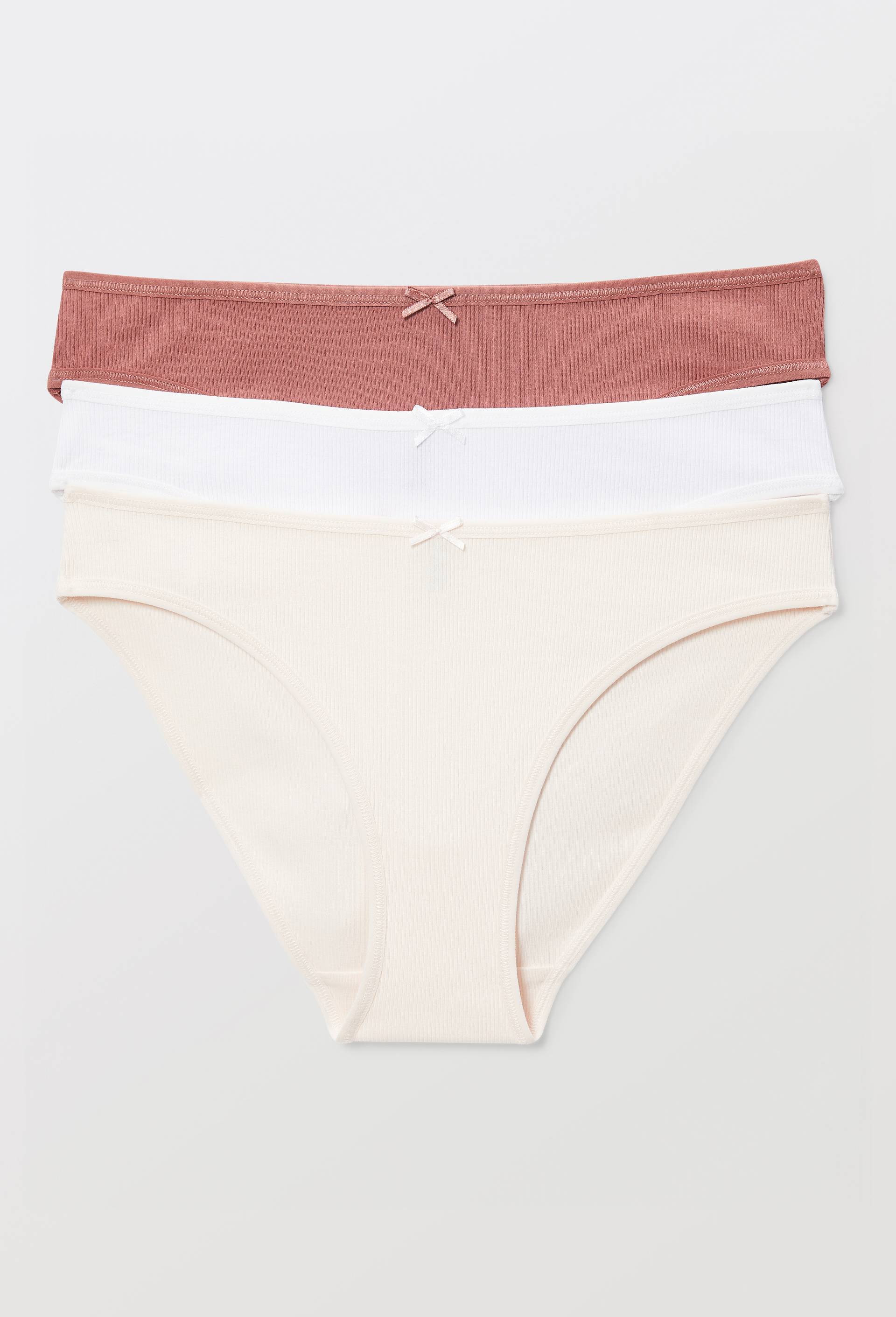 Lot de 3 culottes c&ocirc;tel&eacute;es CAMELIA en coton BIO GOTS, Rose clair, large image number 0