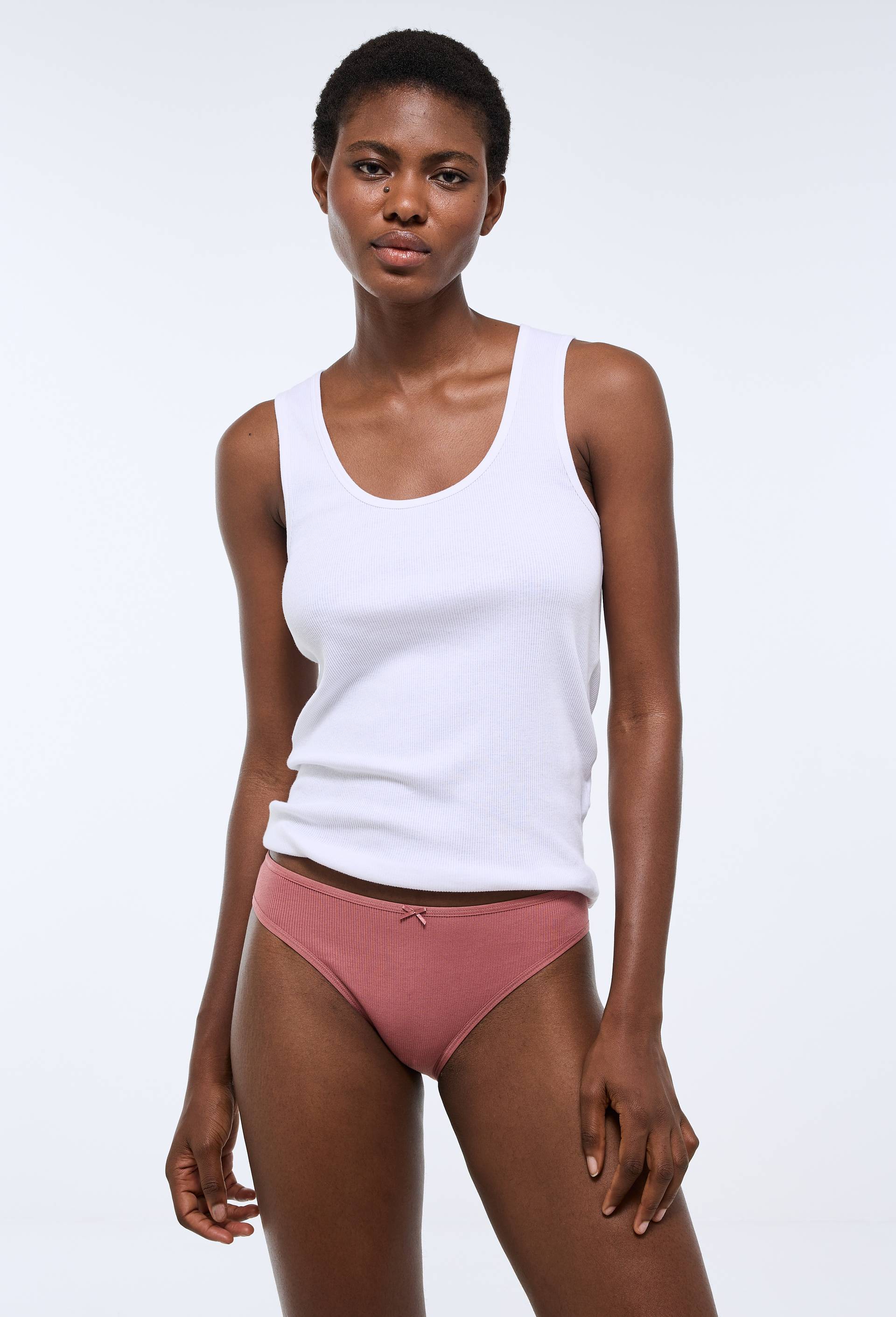 Lot de 3 culottes c&ocirc;tel&eacute;es CAMELIA en coton BIO GOTS, Rose clair, large image number 5