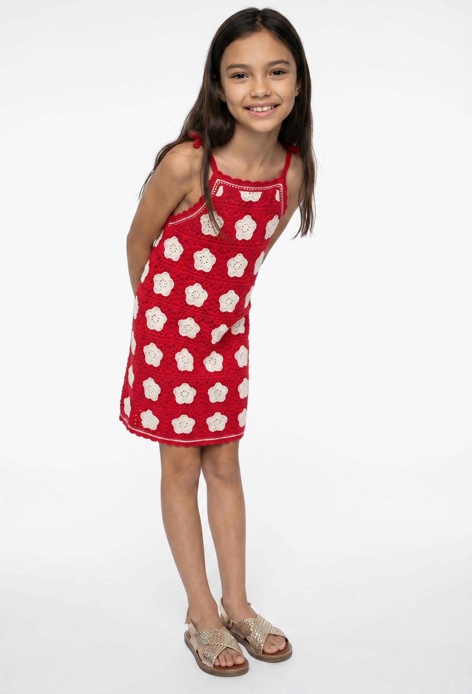 Robe en crochet avec doublure, Rouge, large image number 0.0