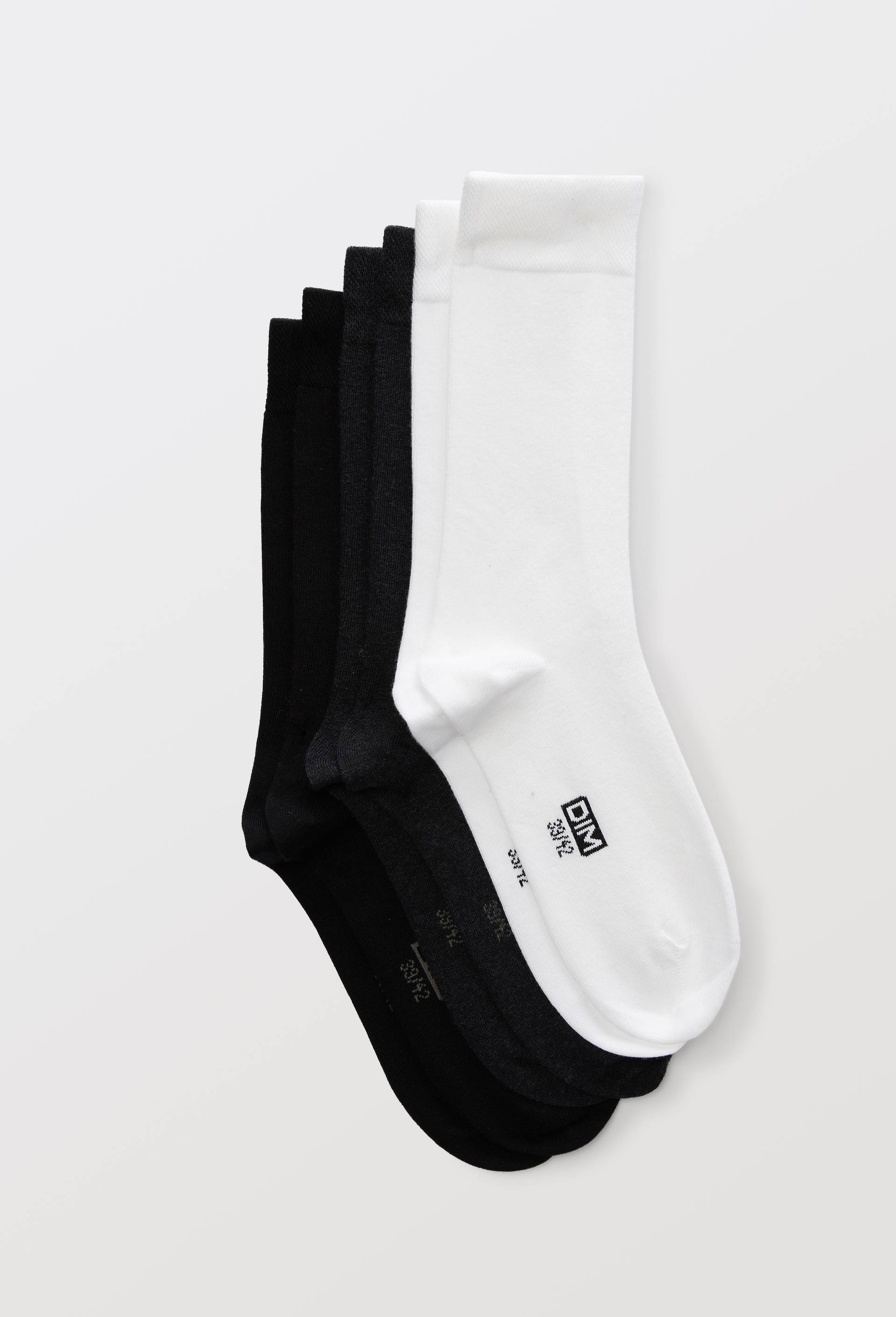 Lot de 3 paires de chaussettes en coton DIM, Blanc, large image number 0.0