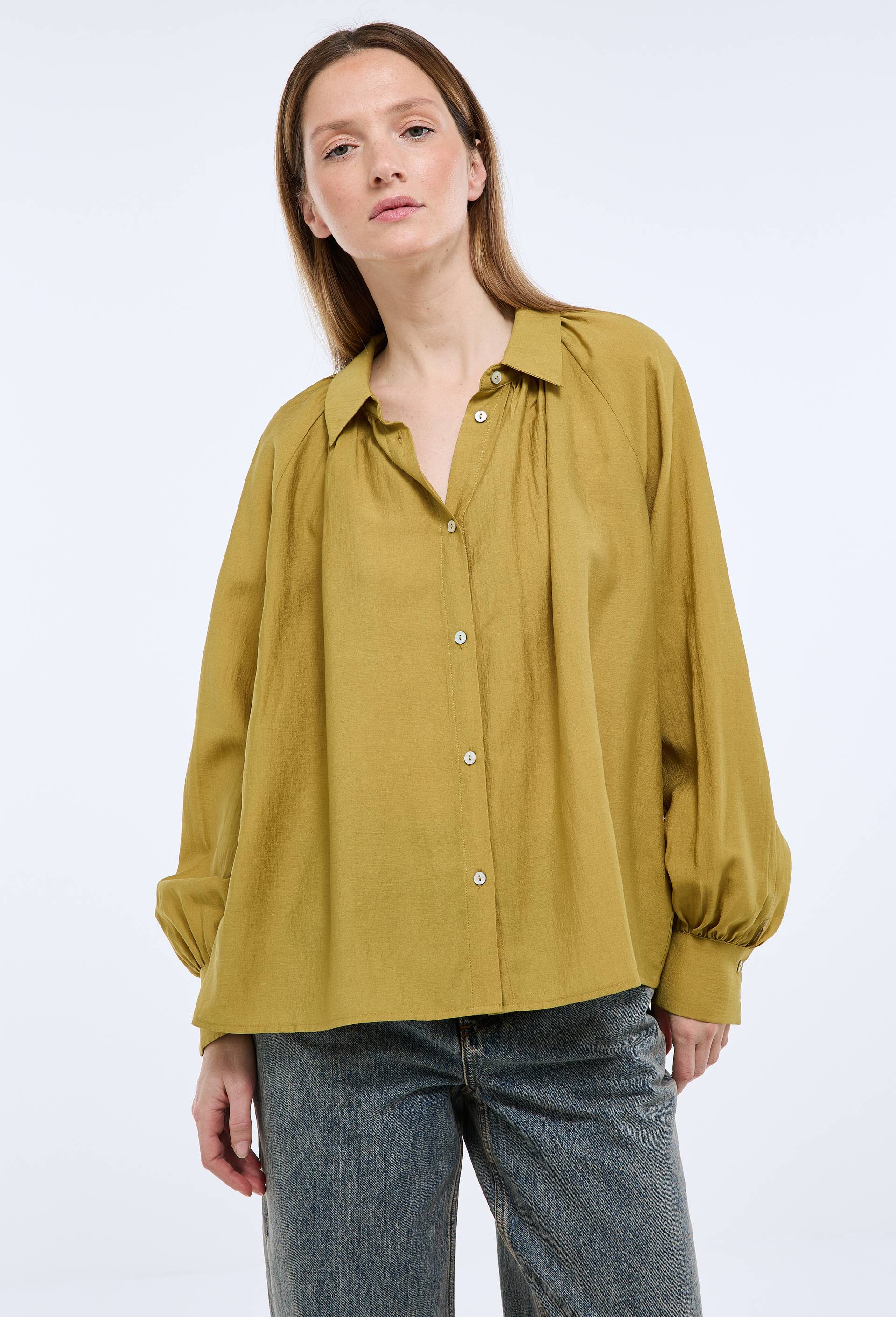 Chemise manches longues unie, Vert, large image number 0.0