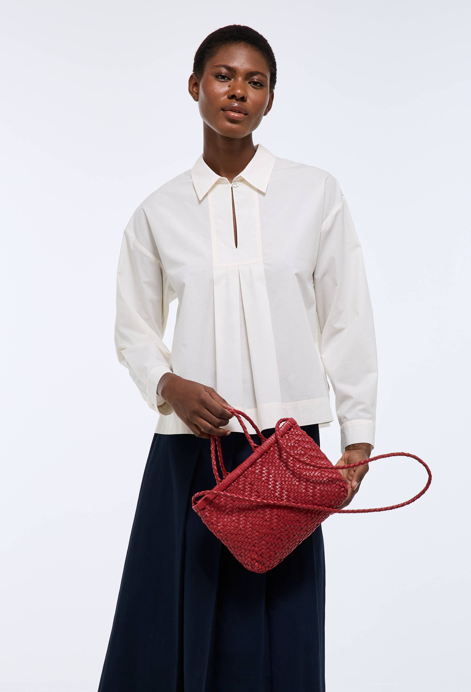 Blouse manches longues unie en coton BIO GOTS, Ecru, large image number 1