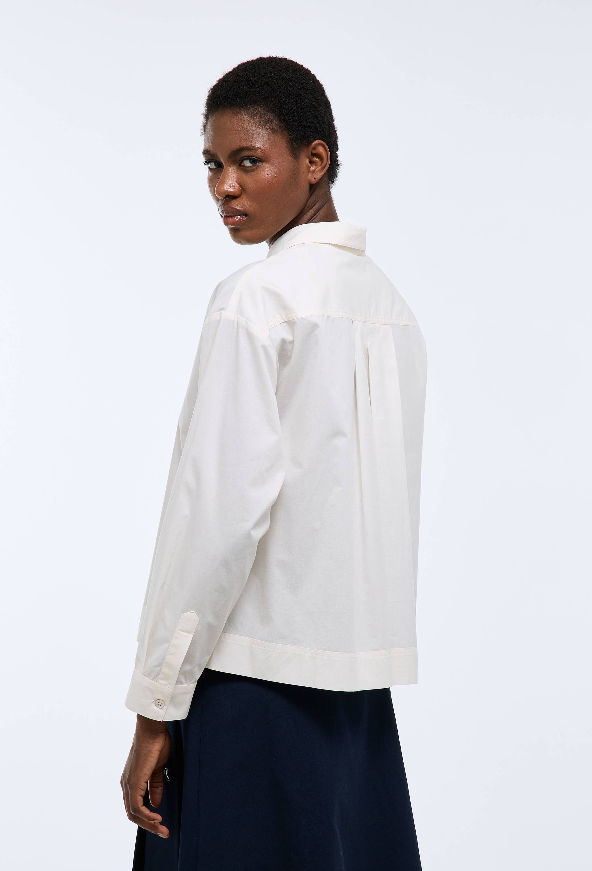 Blouse manches longues unie en coton BIO GOTS, Ecru, large image number 2.0