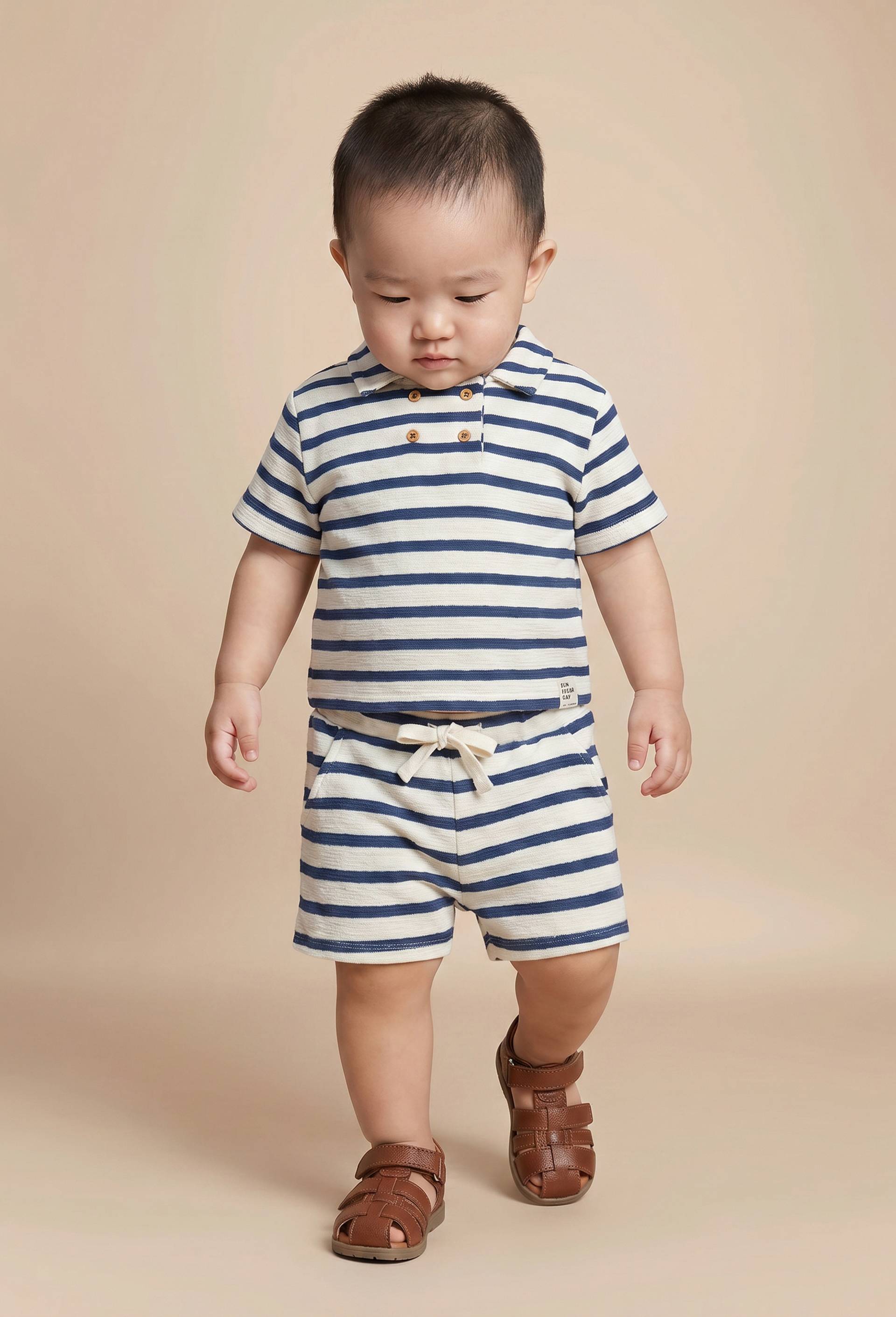 Short en jersey ray&eacute; en coton BIO GOTS, Bleu, large image number 0