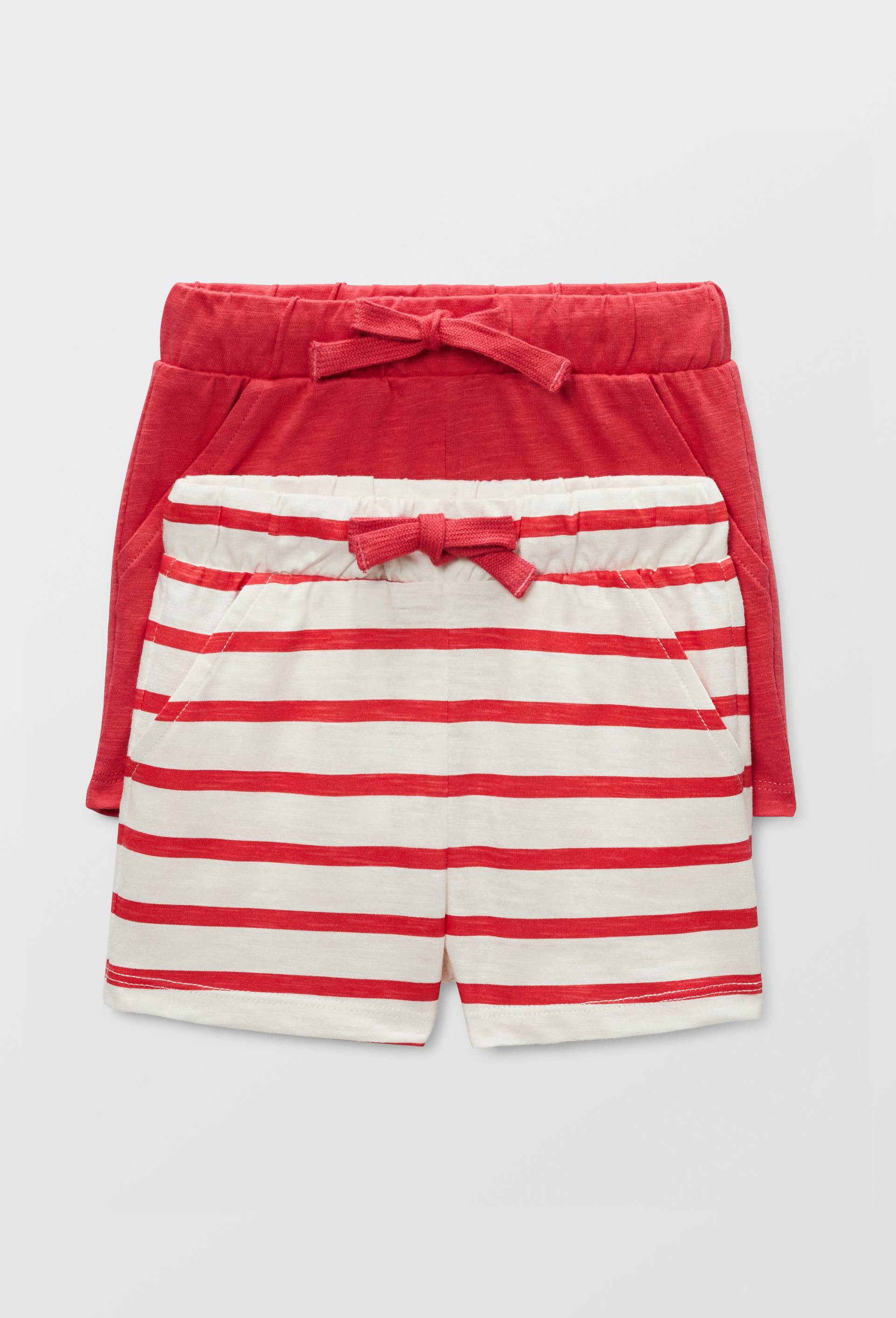 Lot de shorts un uni et un imprim&eacute; en coton BIO GOTS, Bleu clair, large image number 1