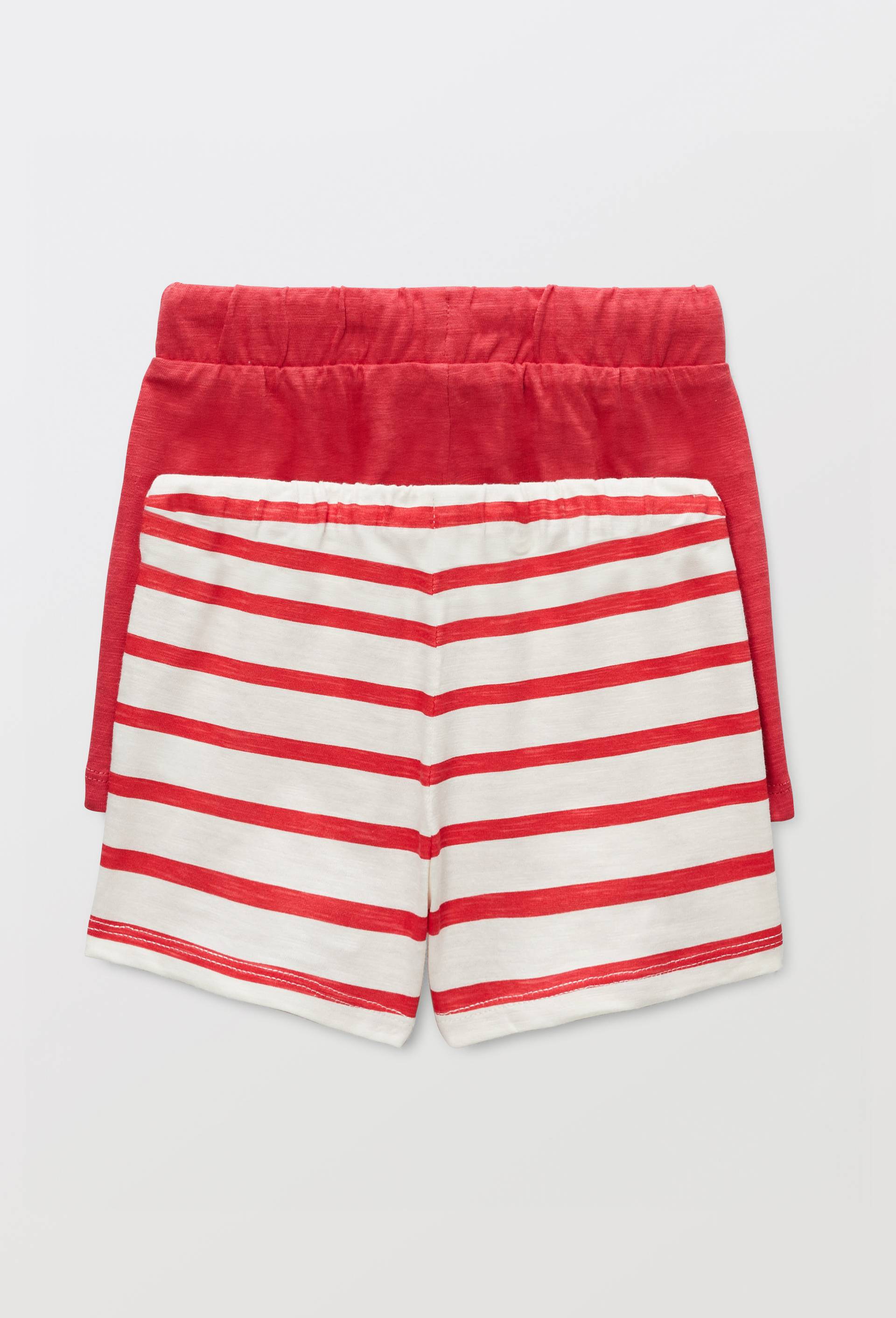 Lot de shorts un uni et un imprim&eacute; en coton BIO GOTS, Bleu clair, large image number 2.0