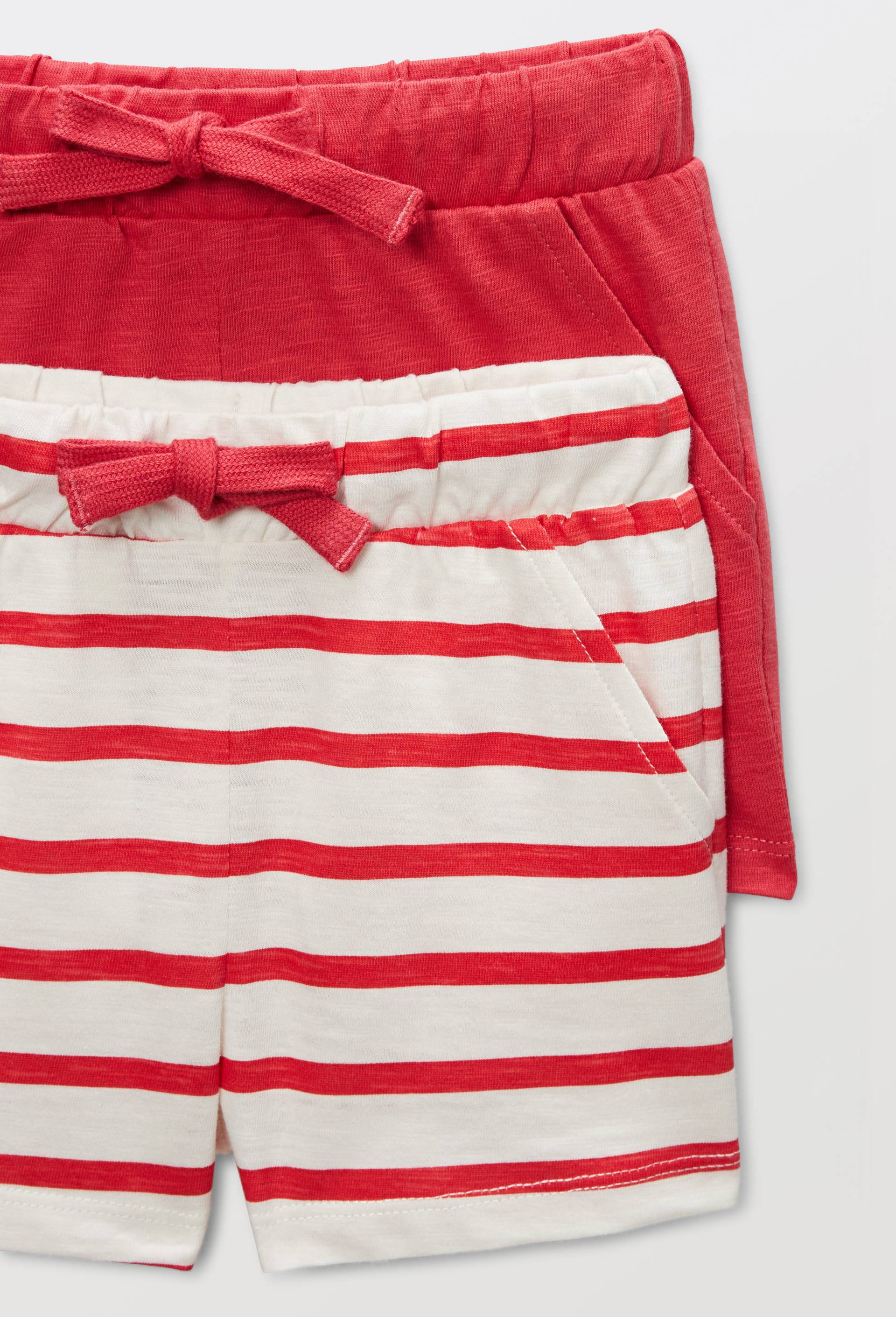 Lot de shorts un uni et un imprim&eacute; en coton BIO GOTS, Bleu clair, large image number 3.0