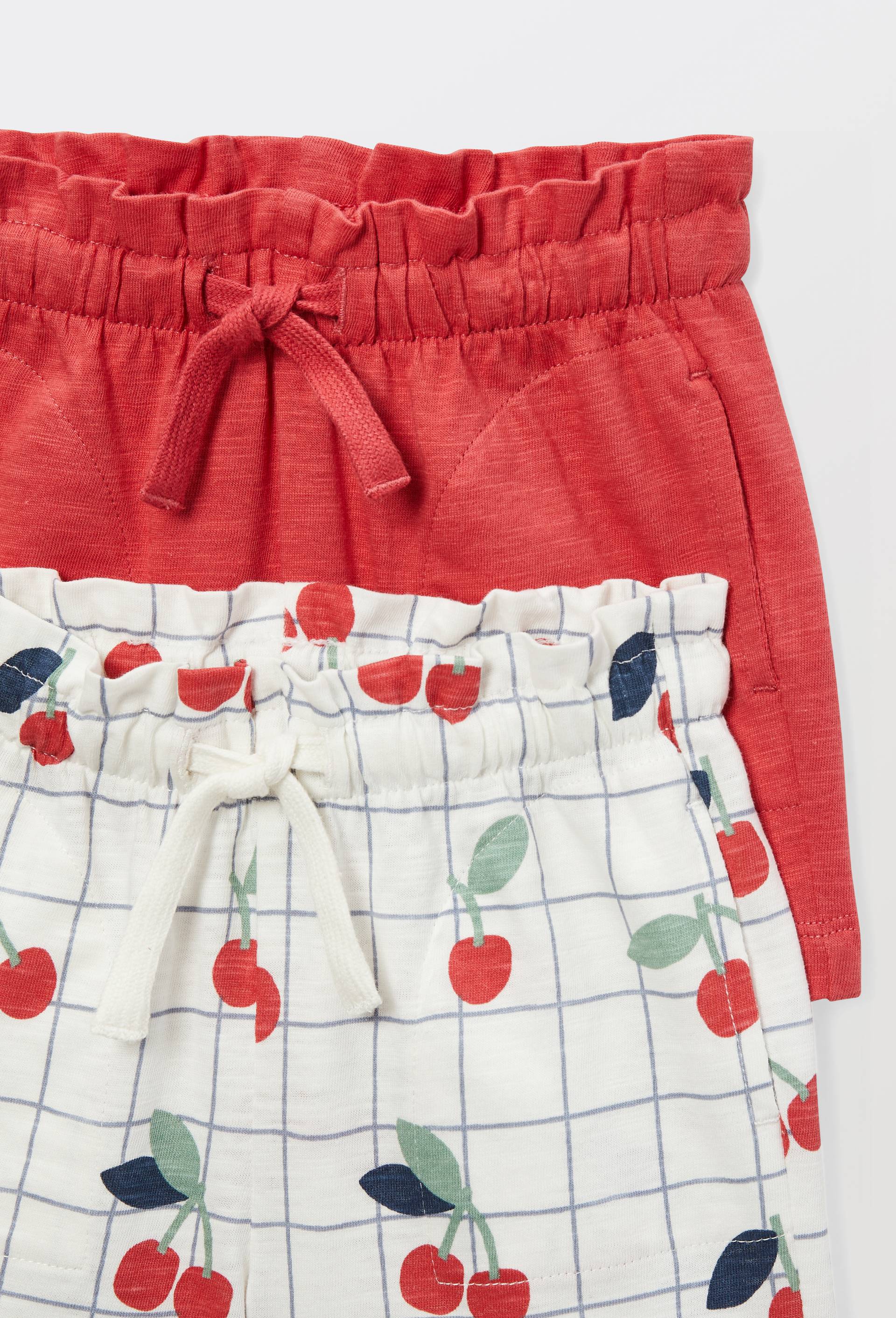 Lot de 2 shorts un uni et un imprim&eacute; en coton BIO GOTS, Beige clair, large image number 3