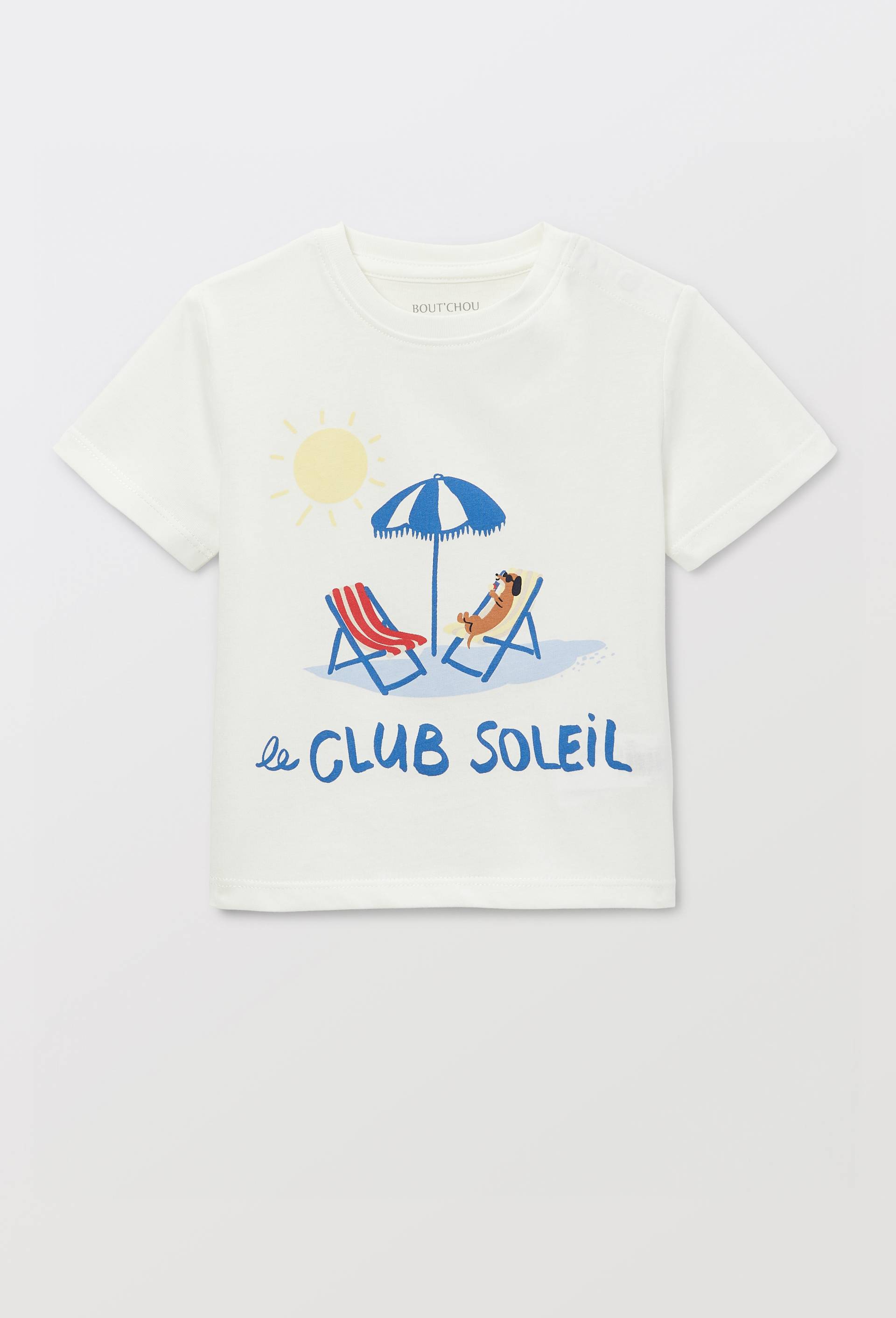 T-shirt manches courtes imprim&eacute; en coton BIO GOTS, Beige clair, large image number 0