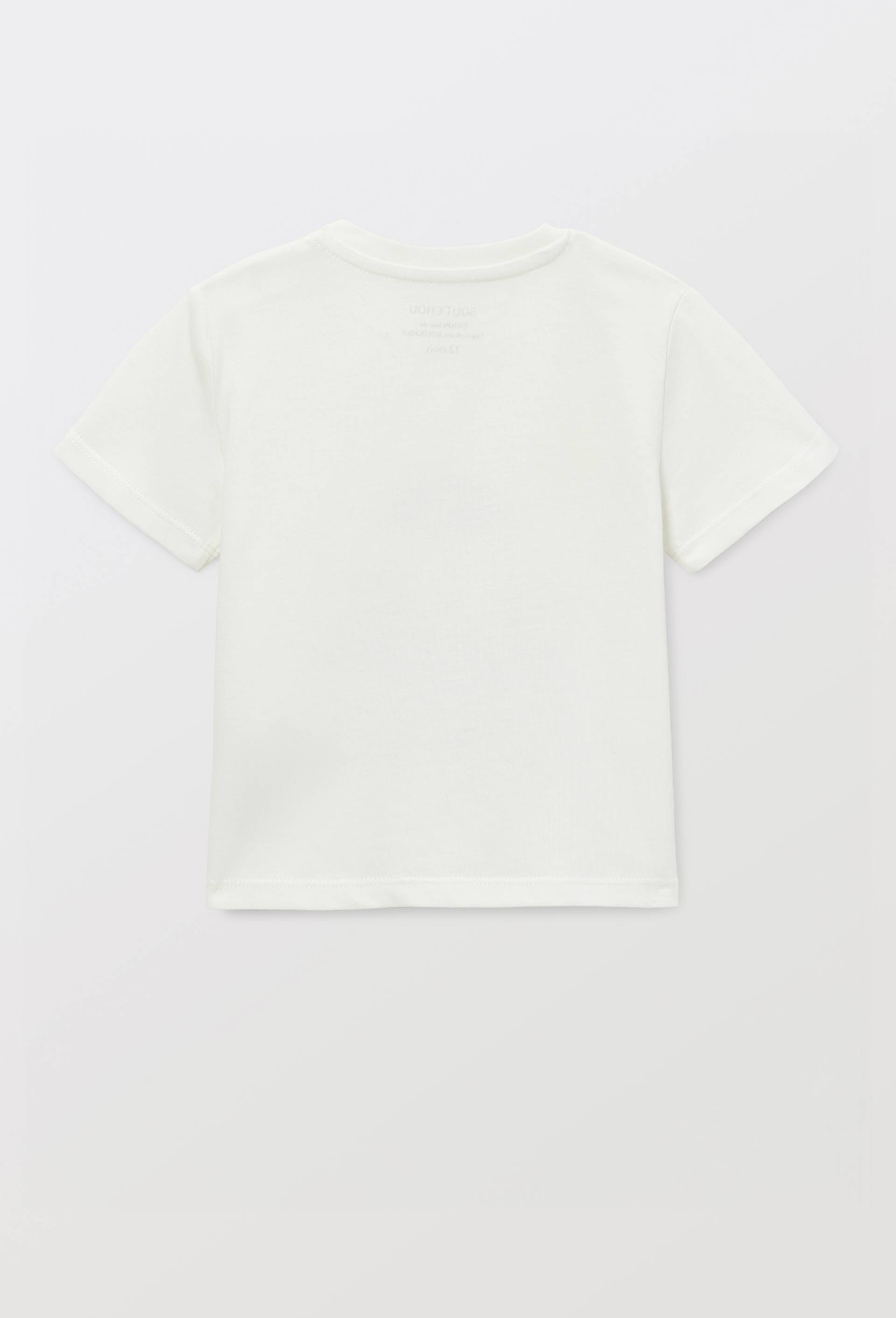 T-shirt manches courtes imprim&eacute; en coton BIO GOTS, Beige clair, large image number 1