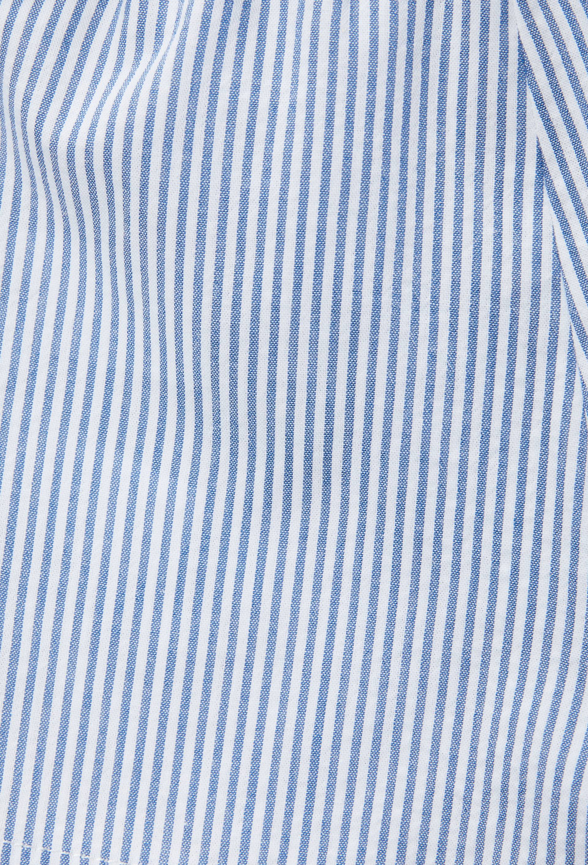 Short avec poches ray&eacute; en coton, Bleu, large image number 4.0