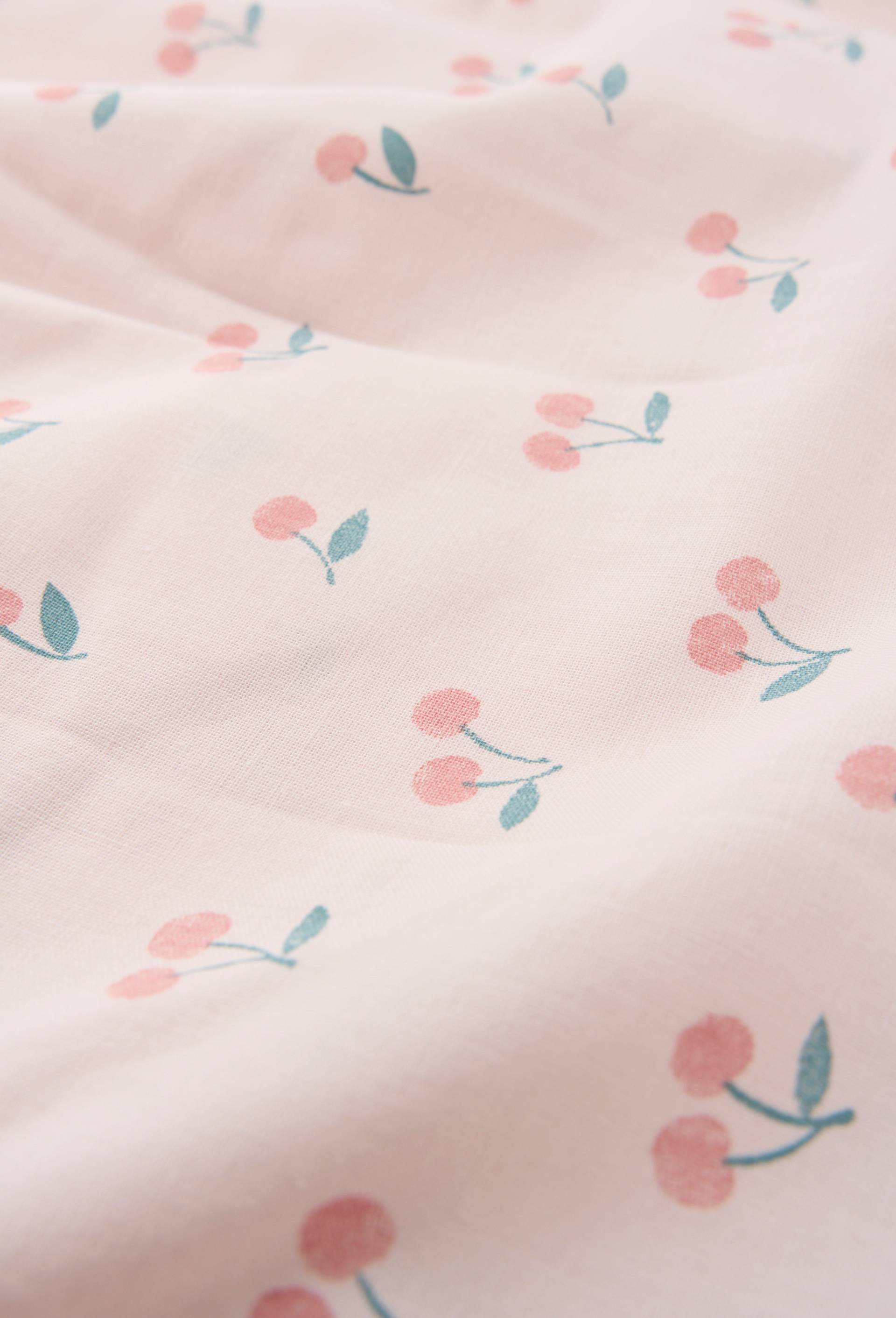 Lot linge de lit imprim&eacute; motif fruits, 140x200cm + 63x63cm, en coton bio, Multicolore, large image number 2.0