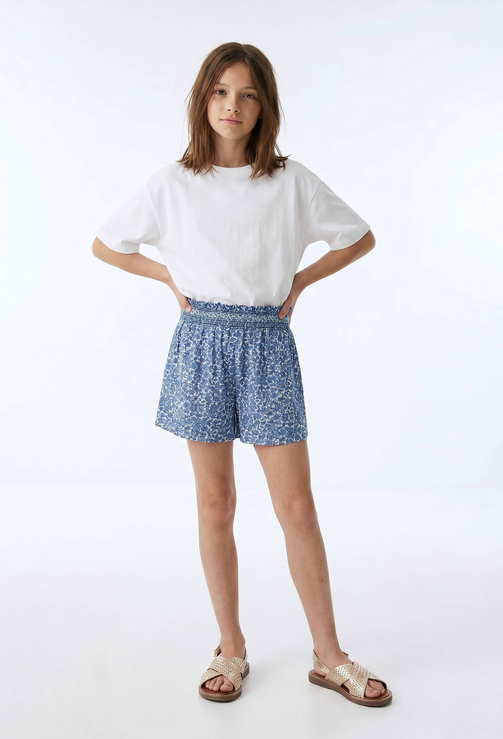 Short brod&eacute; en coton, Beige clair, large image number 0.0